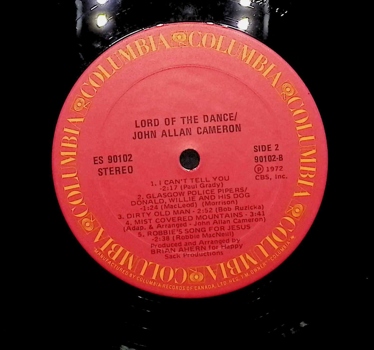 John Allan Cameron Lord Of The Dance 1972 LP Folk, World, & Country  — image 2