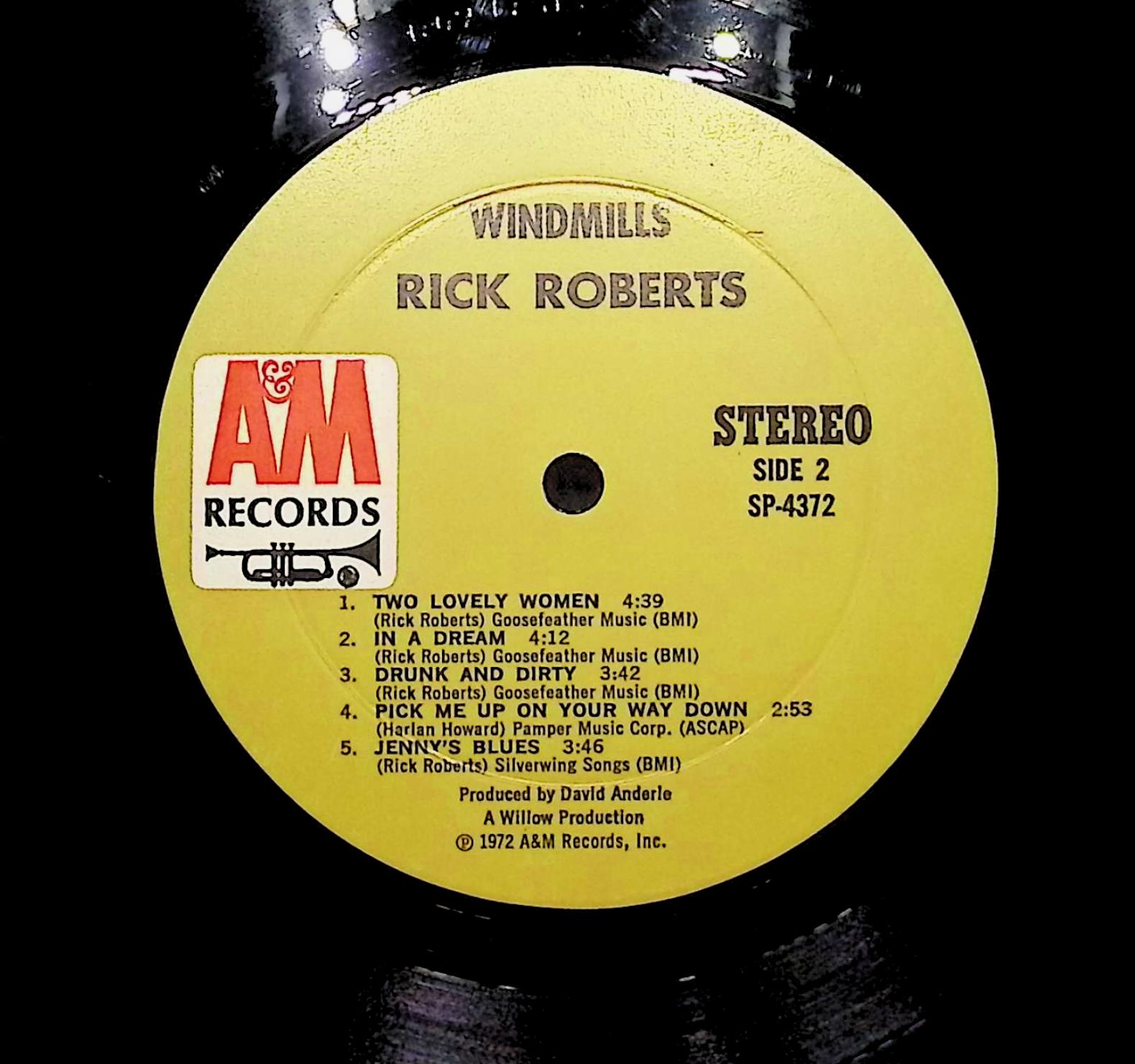 Rick Roberts Windmills 1973 LP Rock Side 1 & Side 2 — image 2