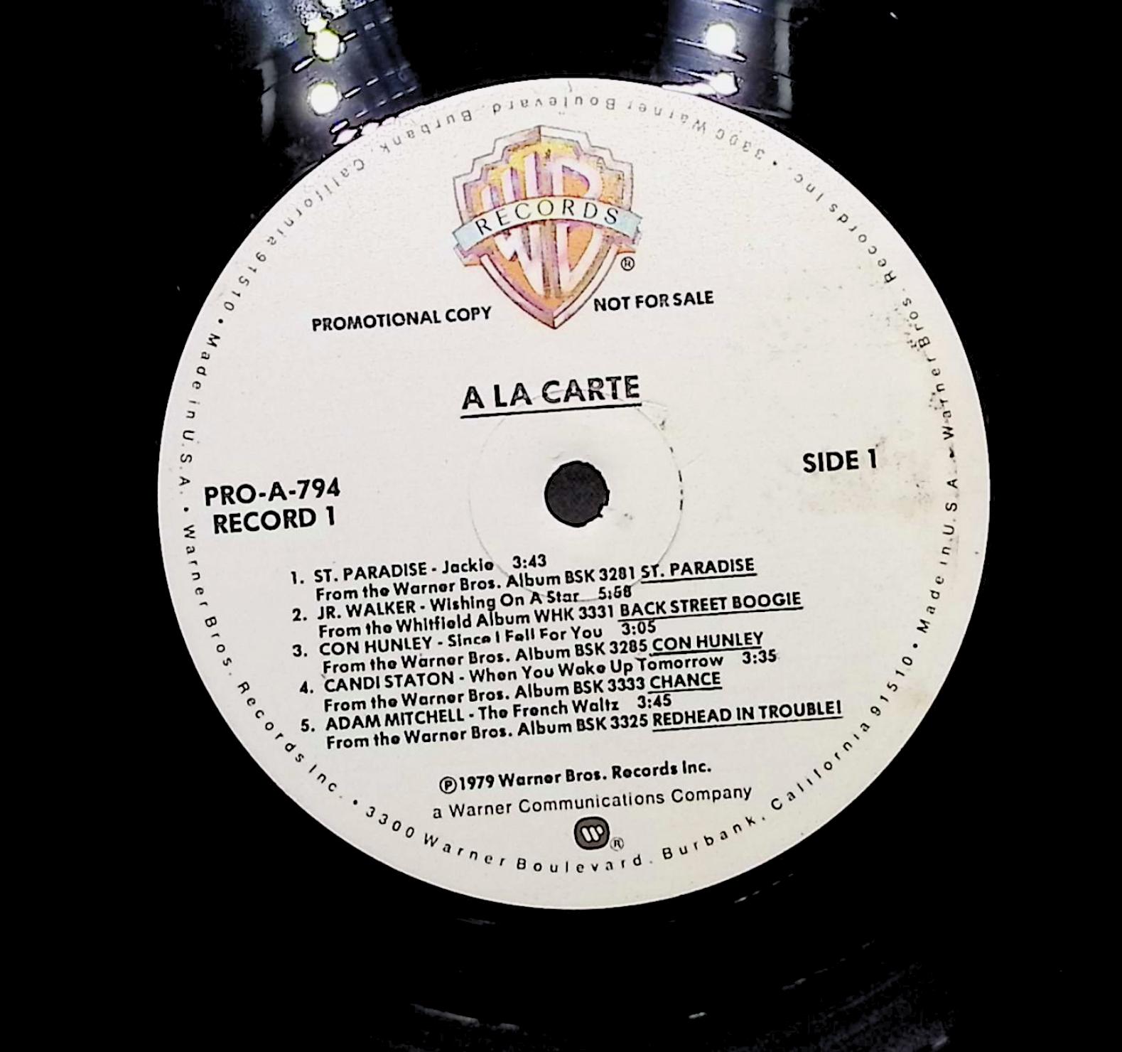 Various Artists A La Carte 1979 LP Rock Side 1 & 2  — image 2