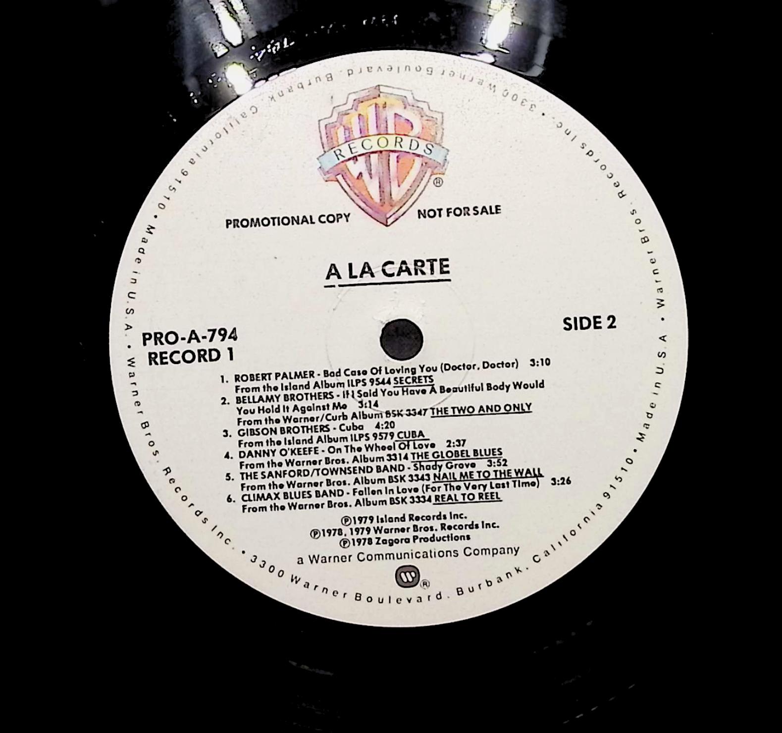 Various Artists A La Carte 1979 LP Rock Side 1 & 2  — image 4