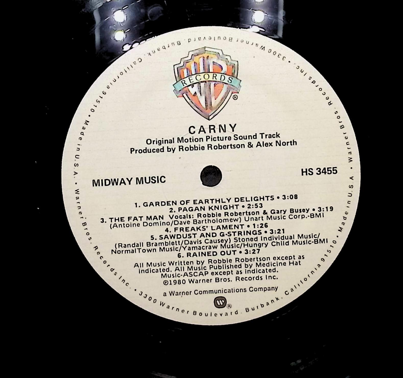 Various Artists Carny (Sound Track From The Motion Picture) 1980 LP Rock — image 4