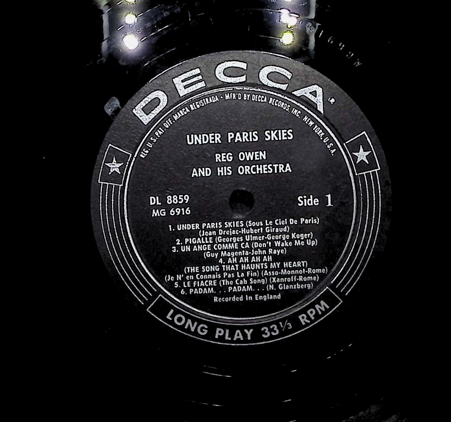 Reg Owen And His Orchestra Under Paris Skies 1959 LP Pop  — image 4