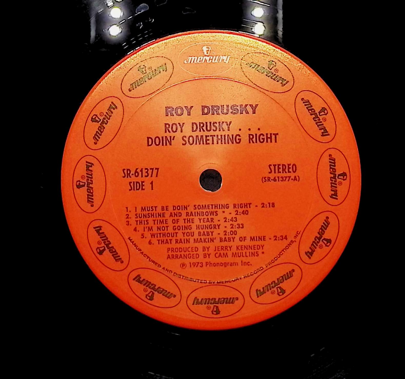 Roy Drusky Roy Drusky... Doin' Something Right 1973 LP Folk, World, & Country — image 2