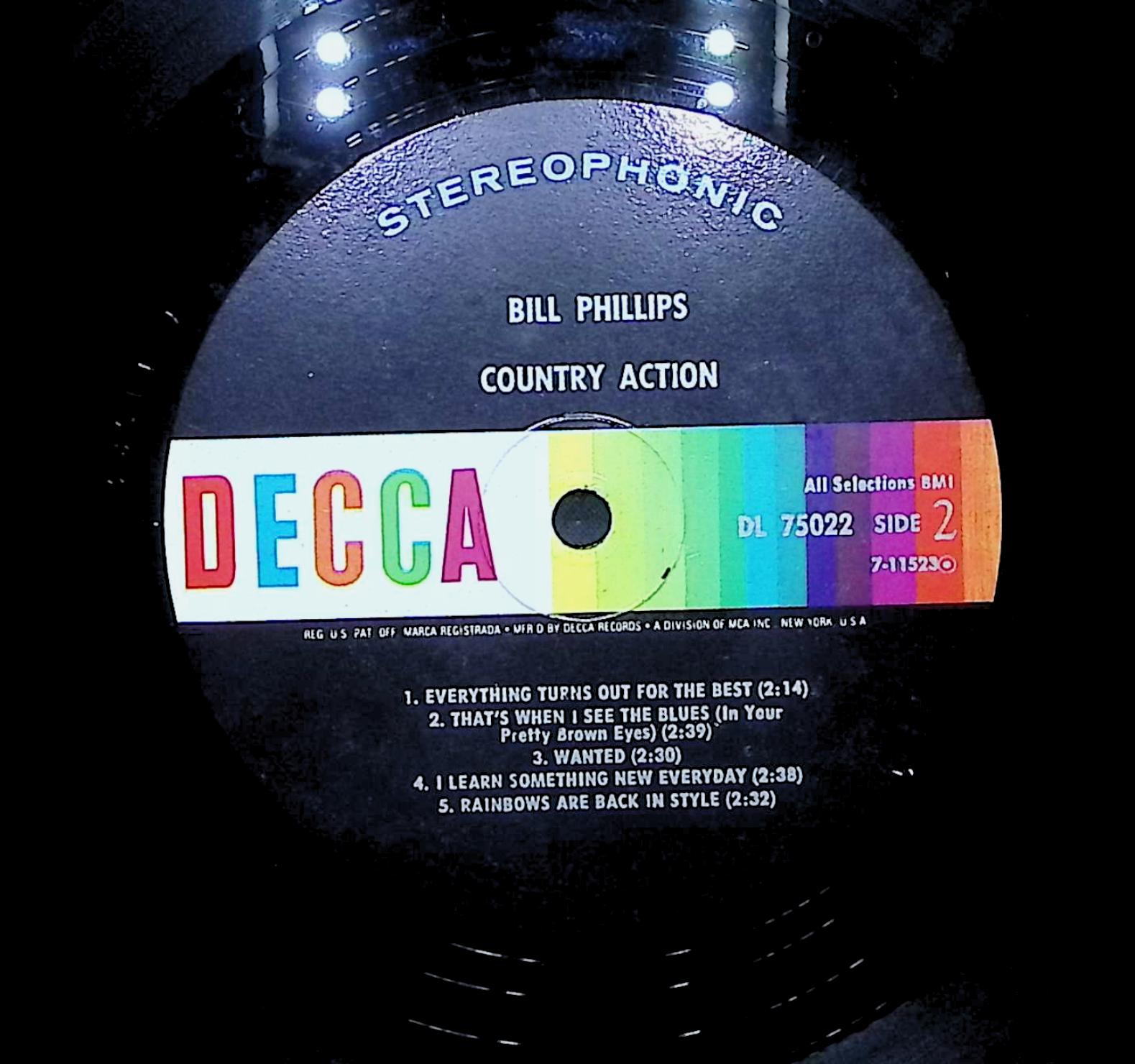 Bill Phillips Country Action LP Unknown Genre Side A & B  — image 2