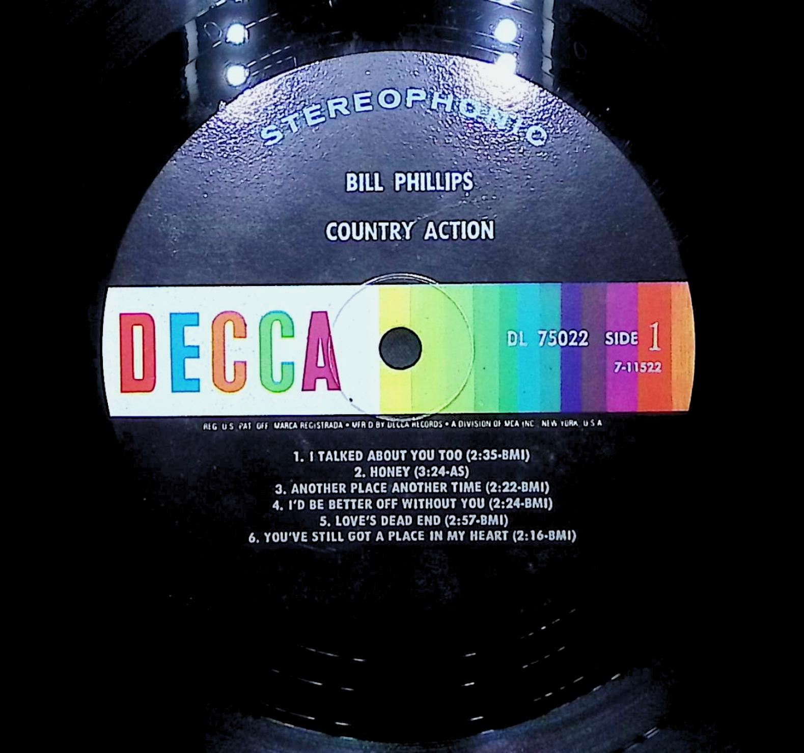 Bill Phillips Country Action LP Unknown Genre Side A & B  — image 4