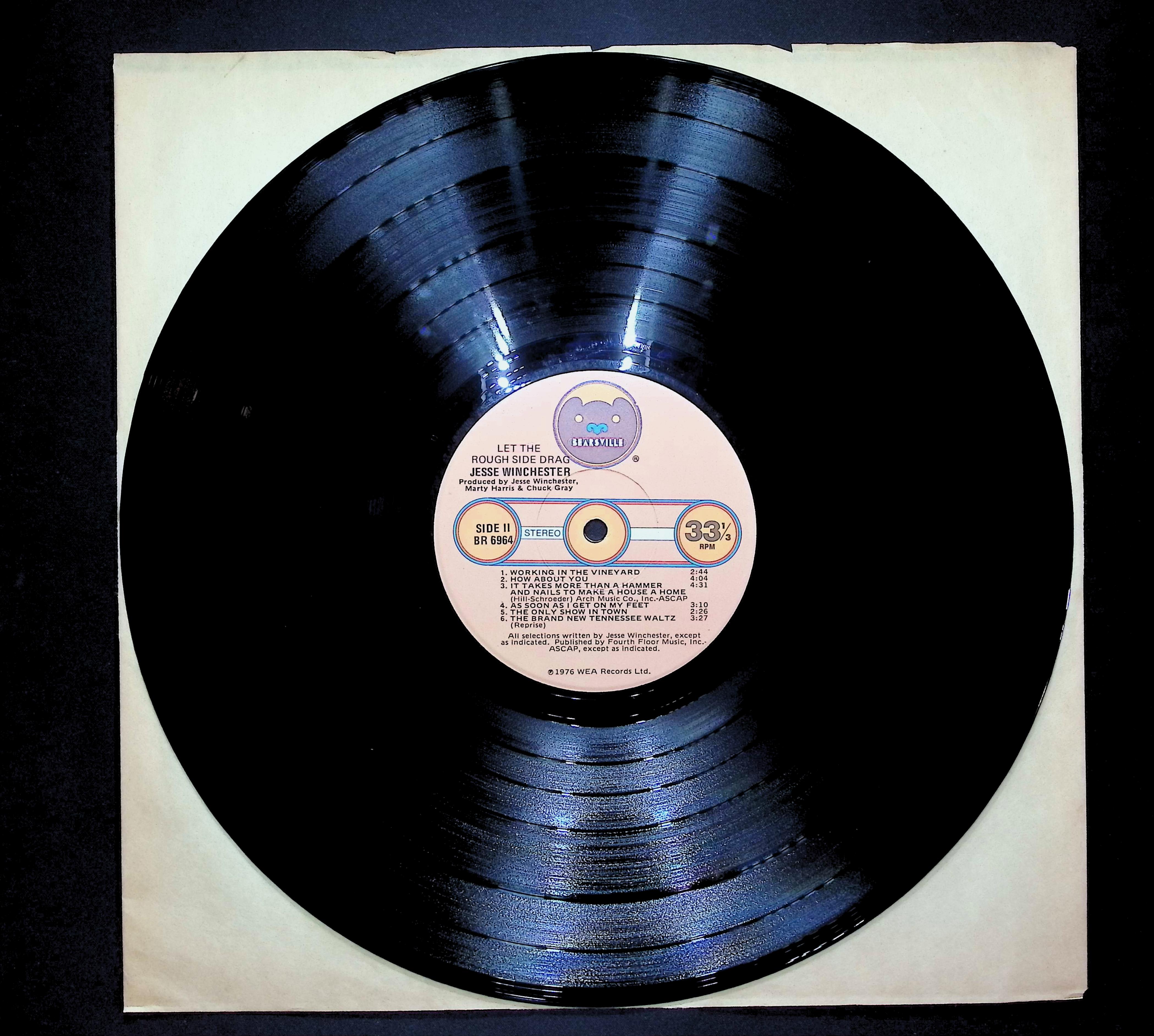 Jesse Winchester Let The Rough Side Drag 1976 LP Rock Side I & II