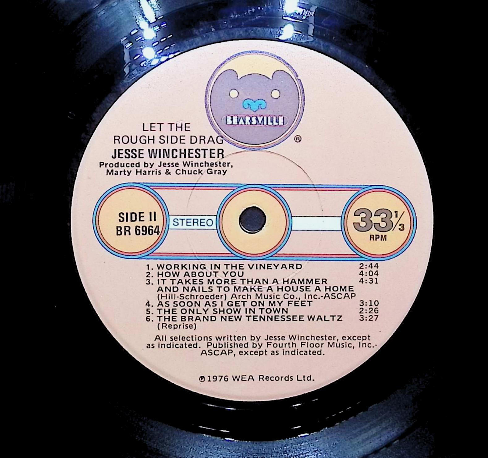 Jesse Winchester Let The Rough Side Drag 1976 LP Rock Side I & II  — image 2