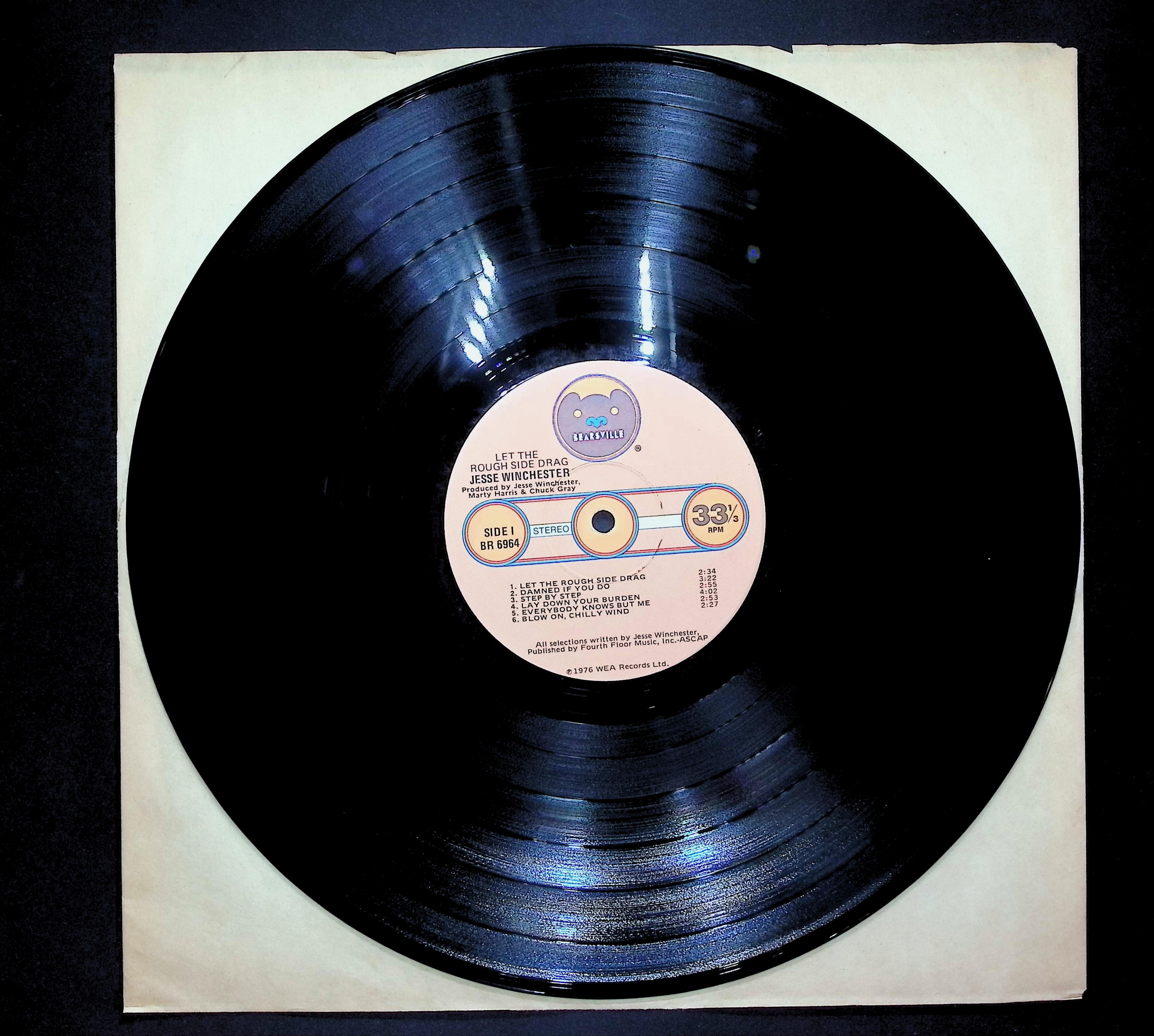Jesse Winchester Let The Rough Side Drag 1976 LP Rock Side I & II  — image 3