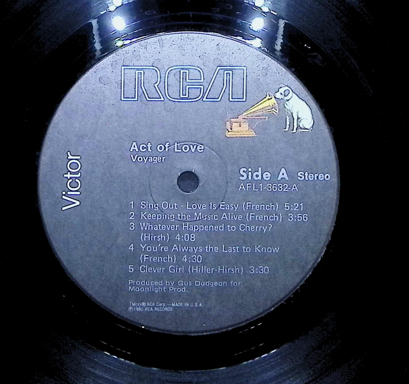 Voyager Act Of Love 1980 LP Rock Side A & B  — image 2