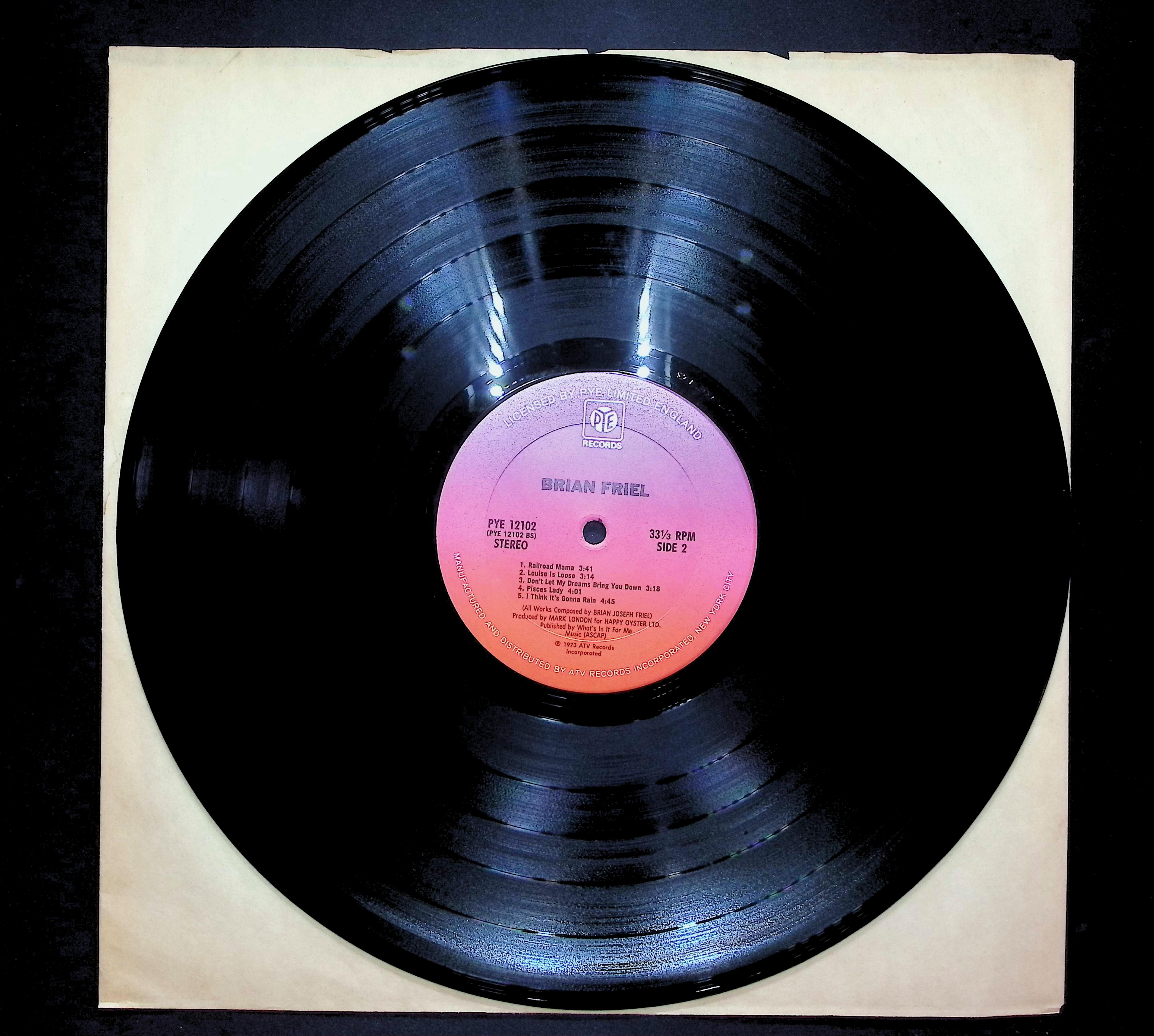 Brian Joseph Friel Brian Friel 1975 LP Rock Side 1 & 2  — image 3
