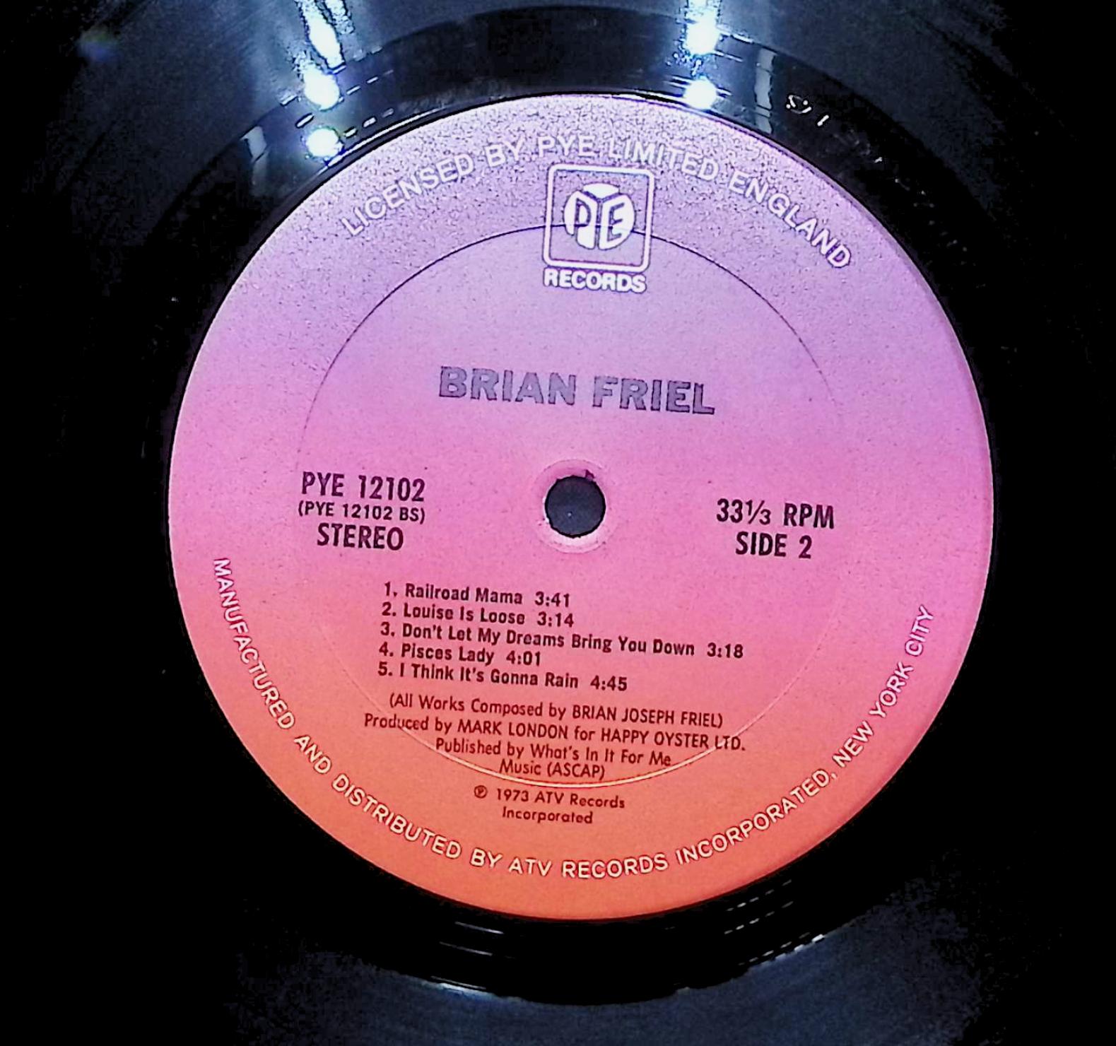Brian Joseph Friel Brian Friel 1975 LP Rock Side 1 & 2  — image 4