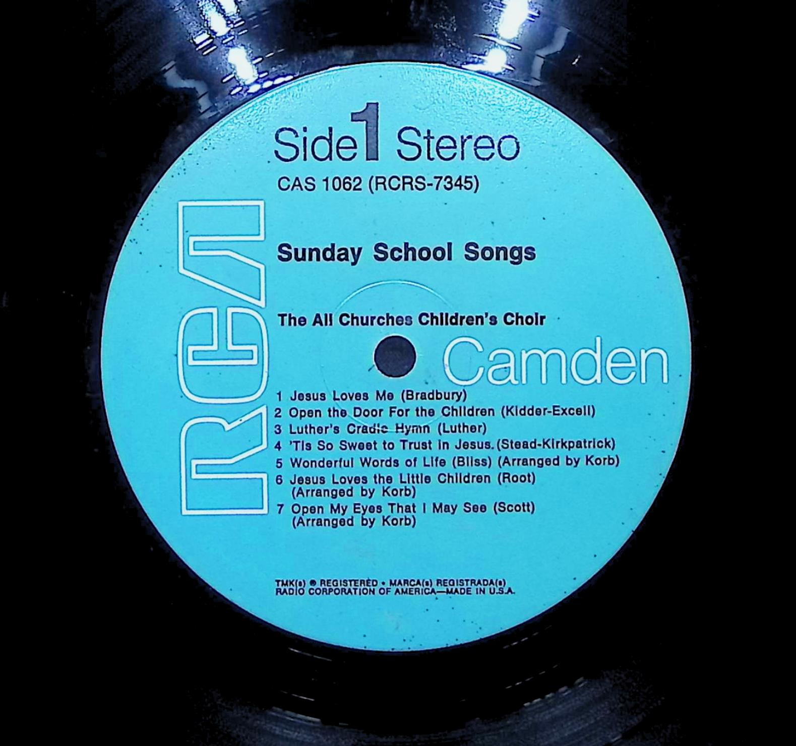 The All Churches Children's Choir Sunday School Songs 1965 LP Children's  — image 2
