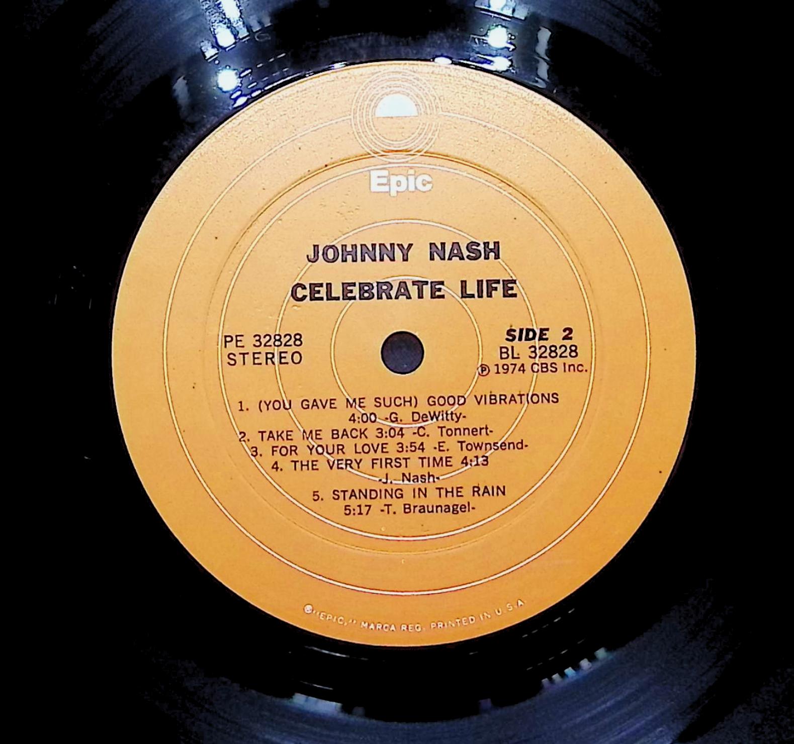 Johnny Nash Celebrate Life 1974 LP Pop Sides 1 & 2  — image 2