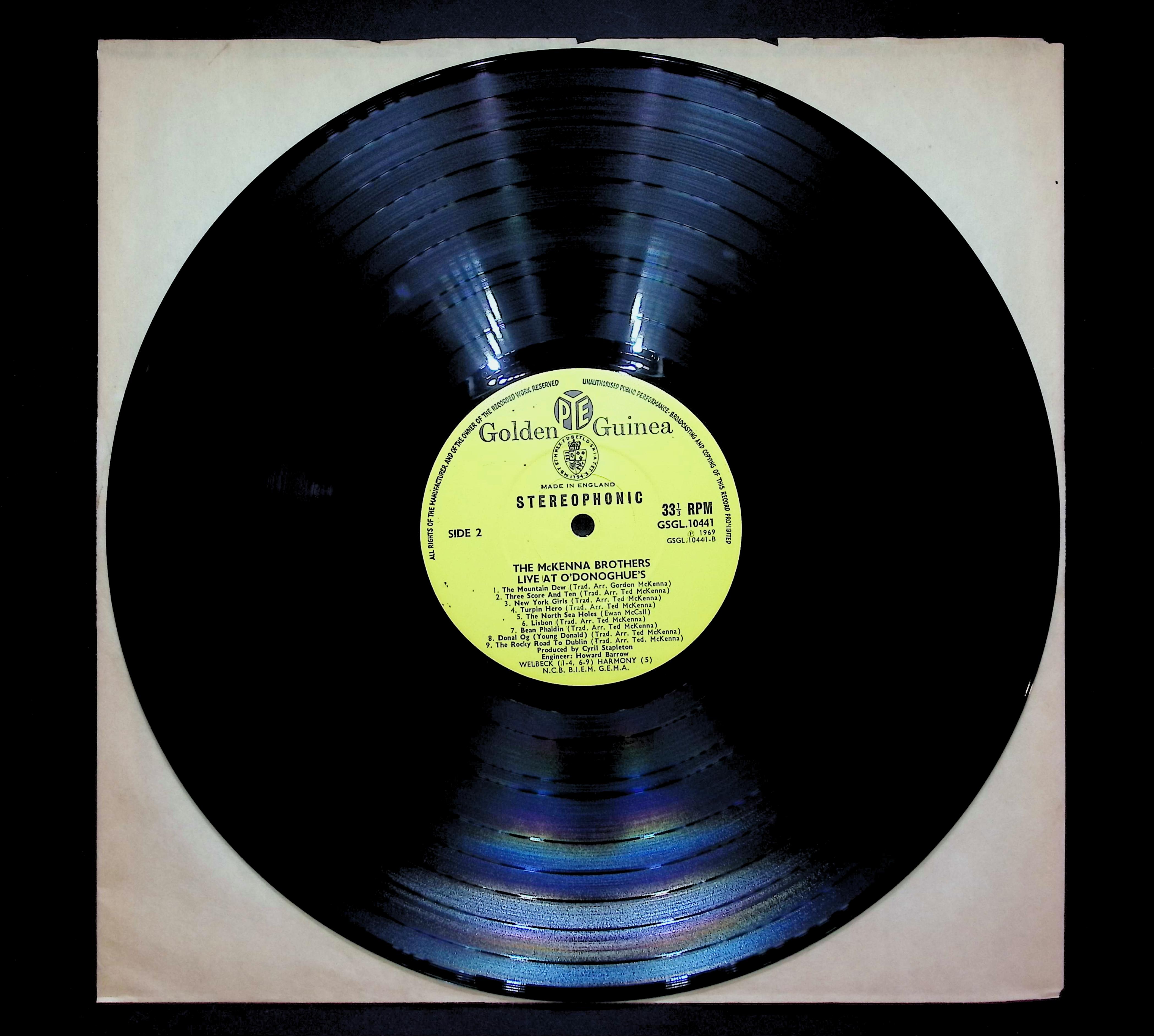The McKenna Brothers Live At O'Donoghue's 1969 LP Folk, World, & Country  — image 3