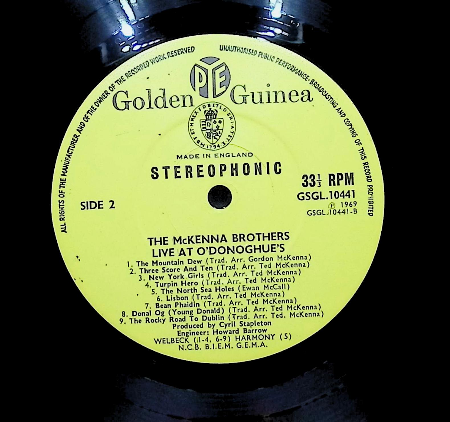 The McKenna Brothers Live At O'Donoghue's 1969 LP Folk, World, & Country  — image 4