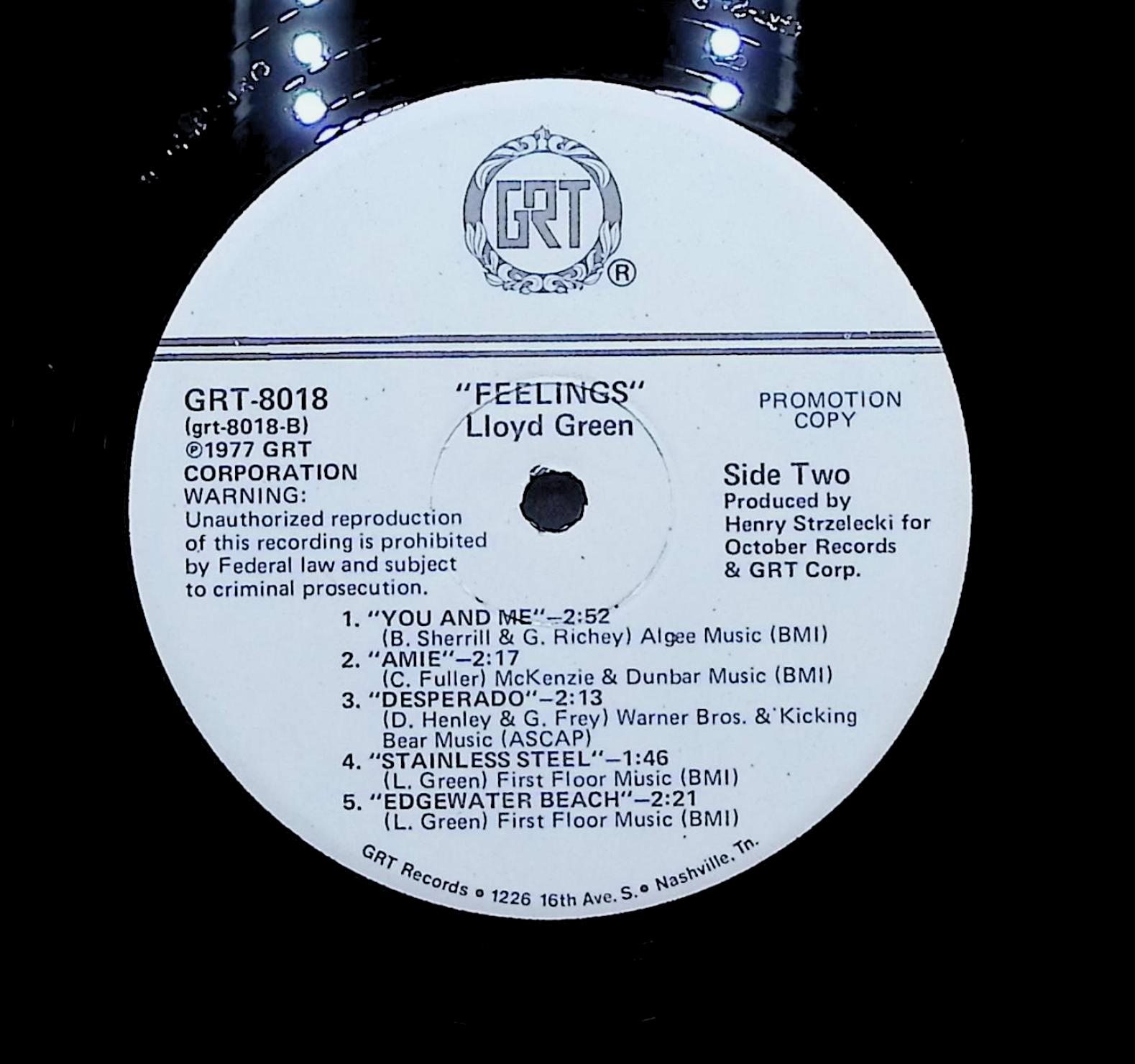 Lloyd Green Feelings 1977 LP Folk, World, & Country — image 2
