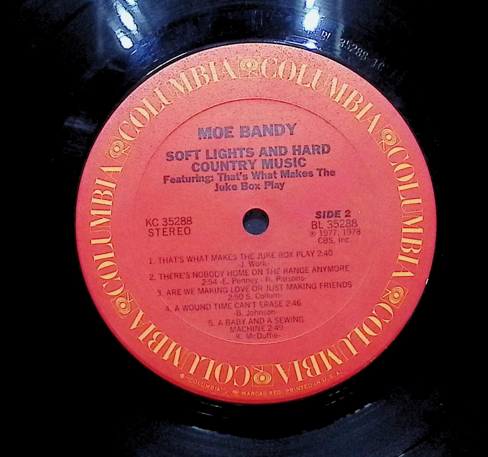 Moe Bandy Soft Lights And Hard Country Music 1978 LP Folk, World, & Country — image 4