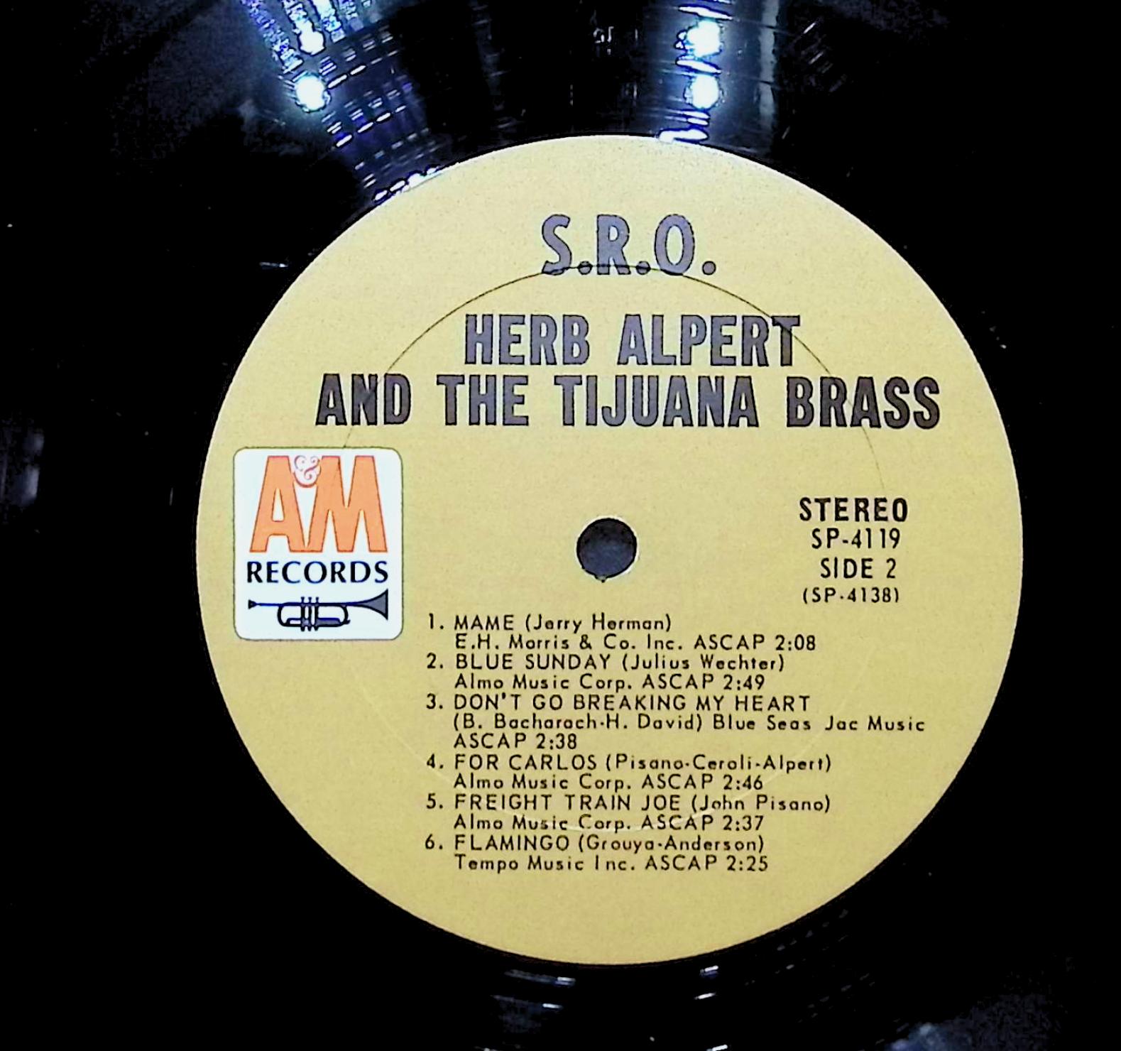 Herb Alpert & The Tijuana Brass S.R.O. 1966 LP Jazz Side 1 & 2  — image 2