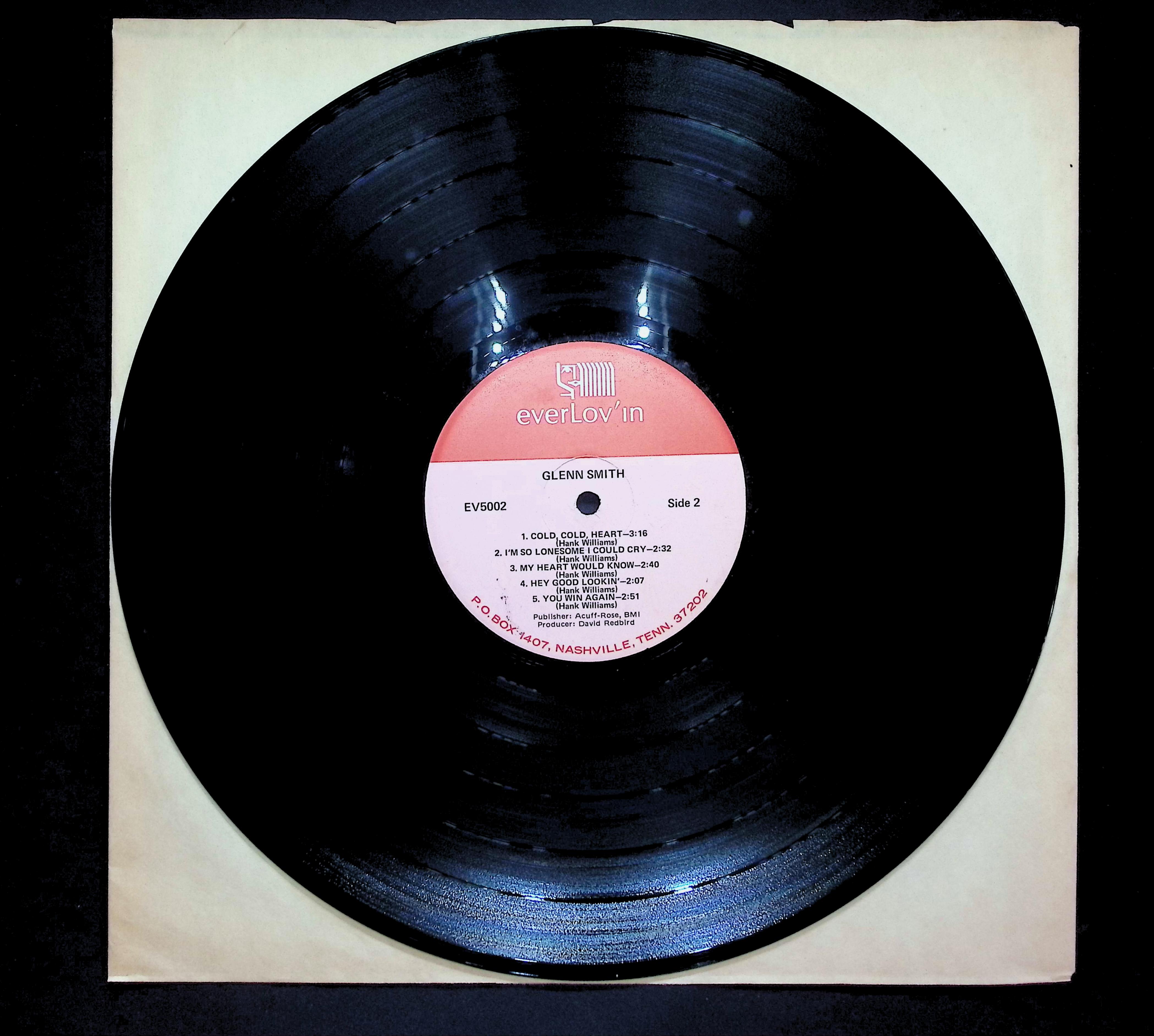 Glenn Smith Salutes Hank Williams 1978 LP Folk, World, & Country