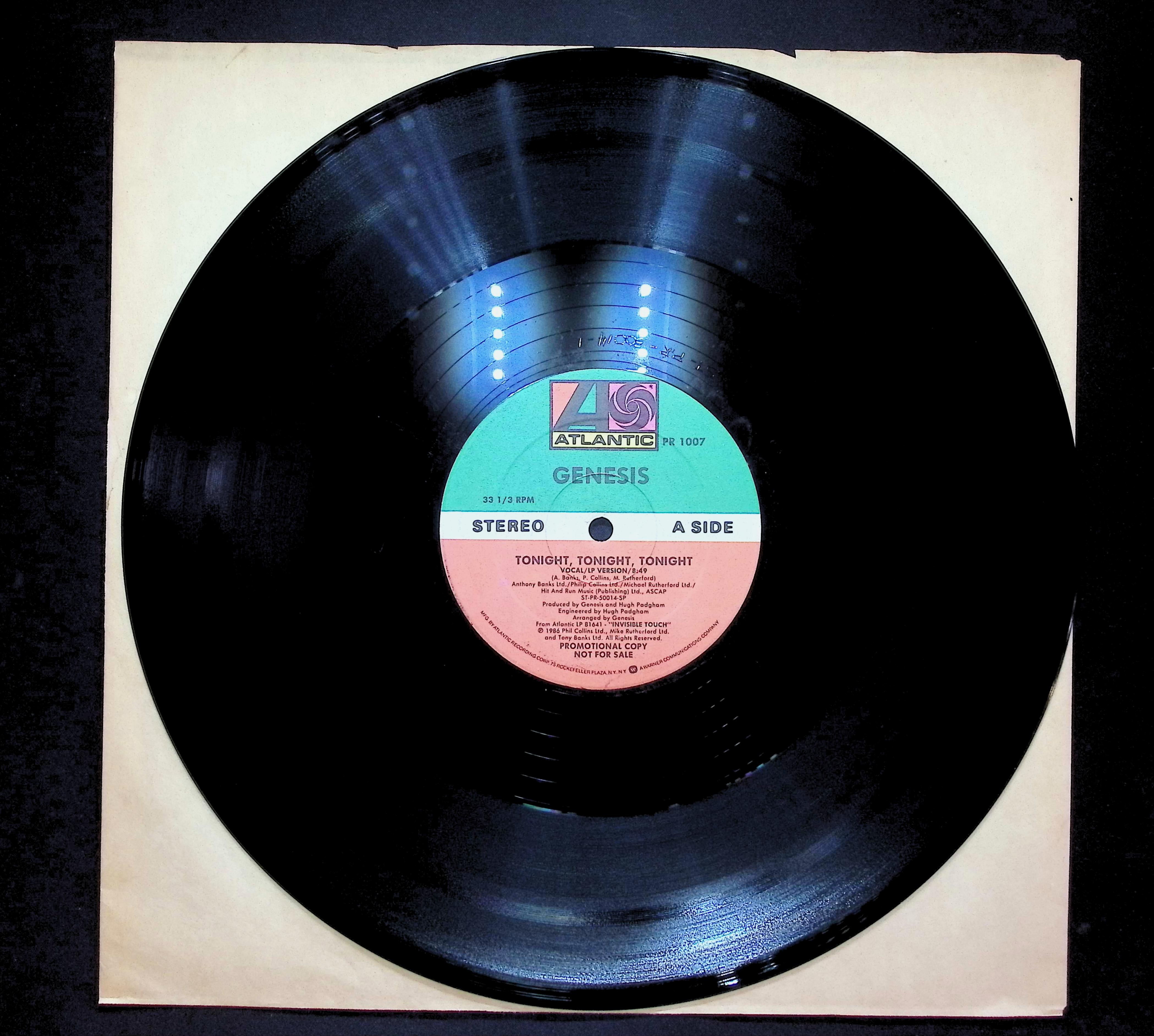 Genesis Tonight, Tonight, Tonight 1987 LP Rock Side A & B