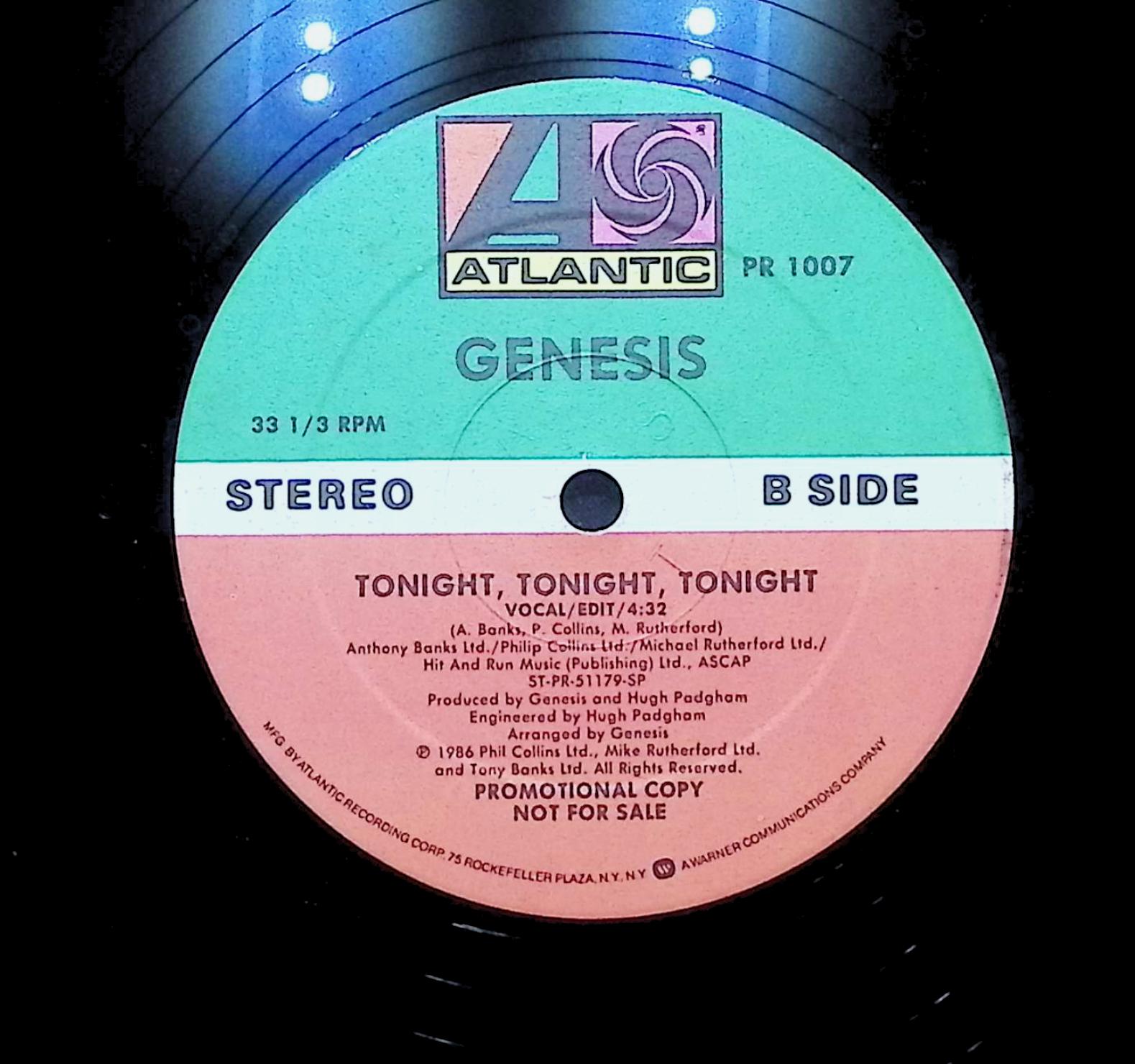 Genesis Tonight, Tonight, Tonight 1987 LP Rock Side A & B  — image 4