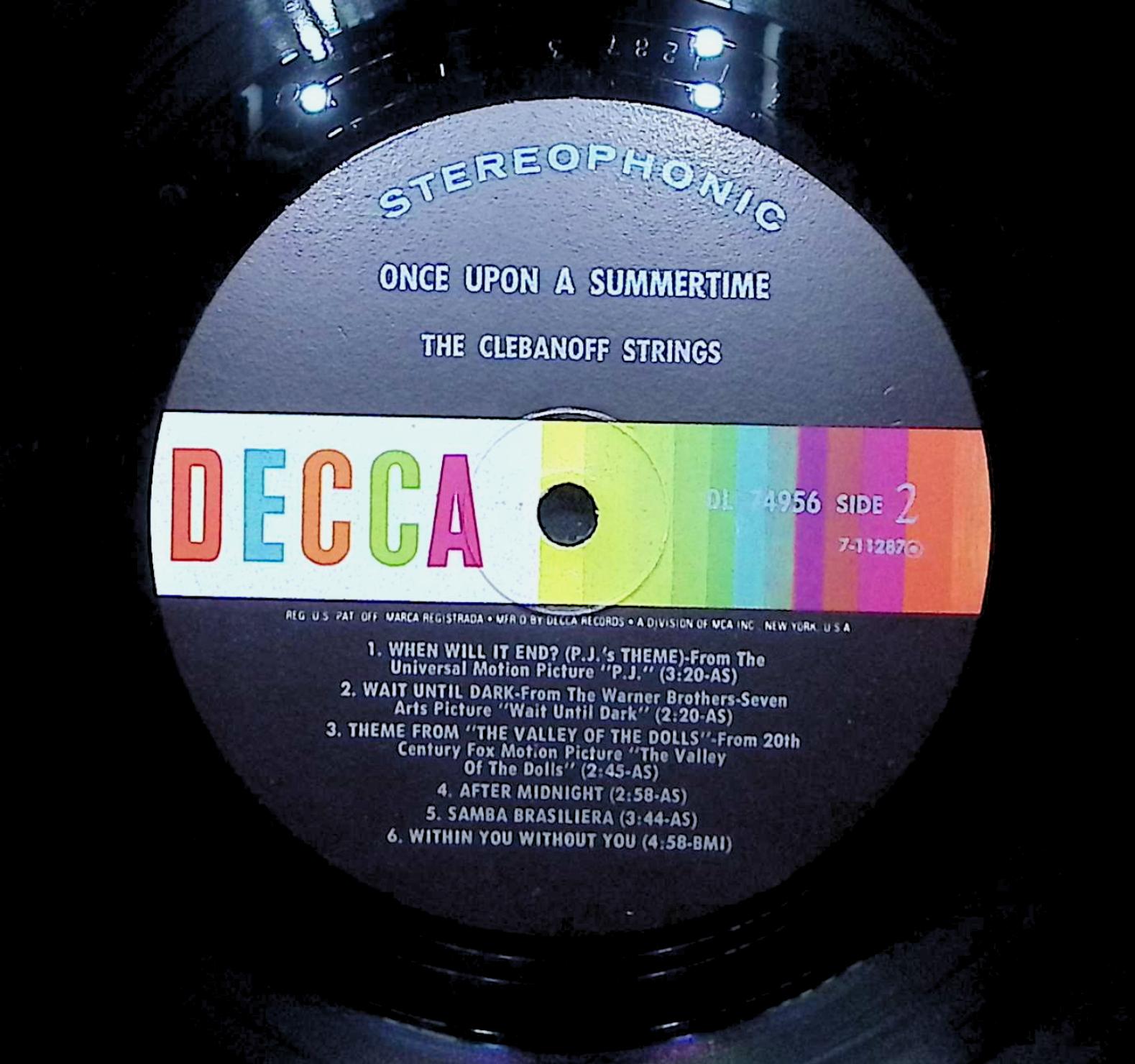 The Clebanoff Strings Once Upon A Summertime 1968 LP Jazz Side 1 & 2  — image 2