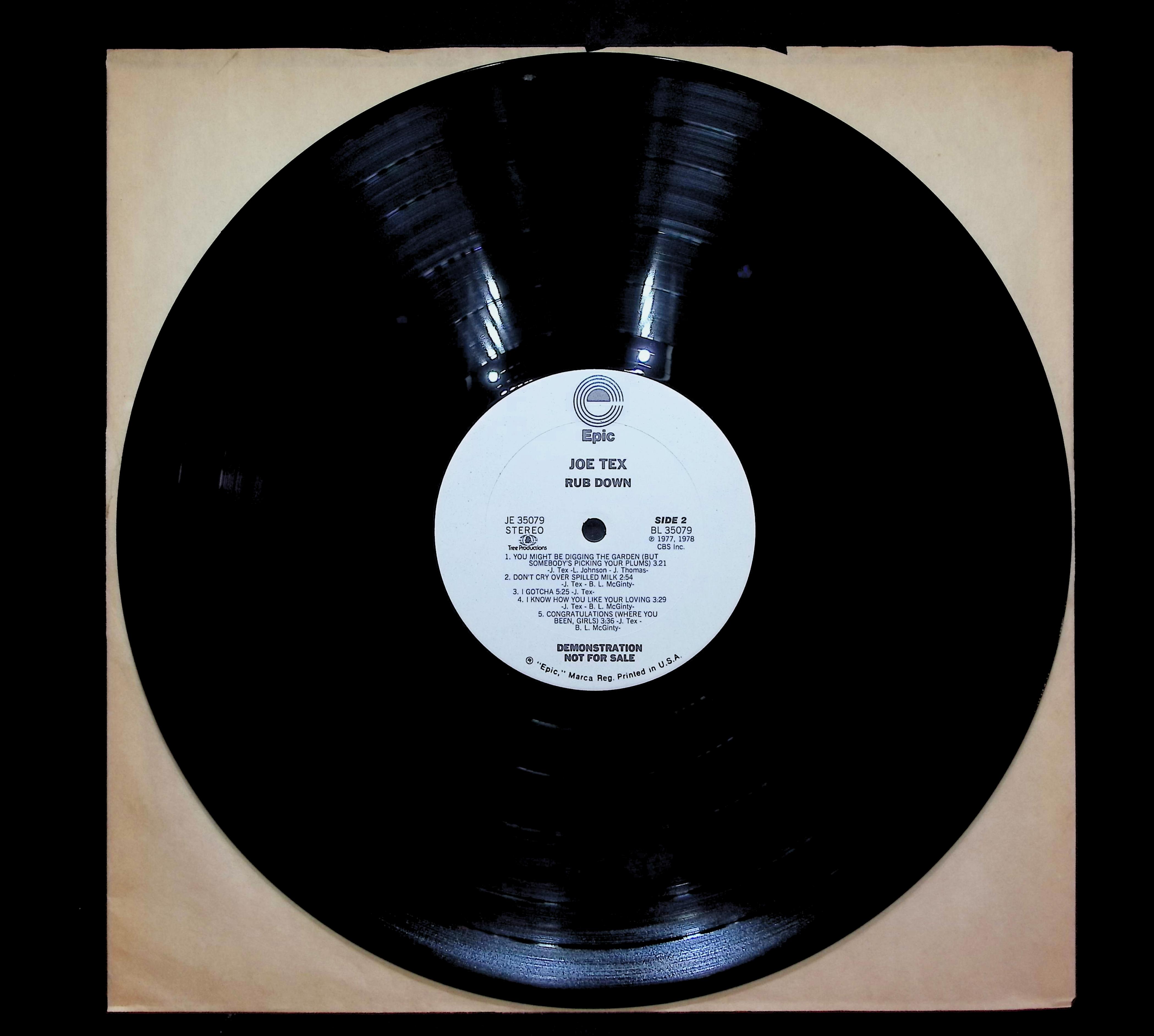 Joe Tex Rub Down 1978 LP Funk / Soul Side 1 & 2  — image 3