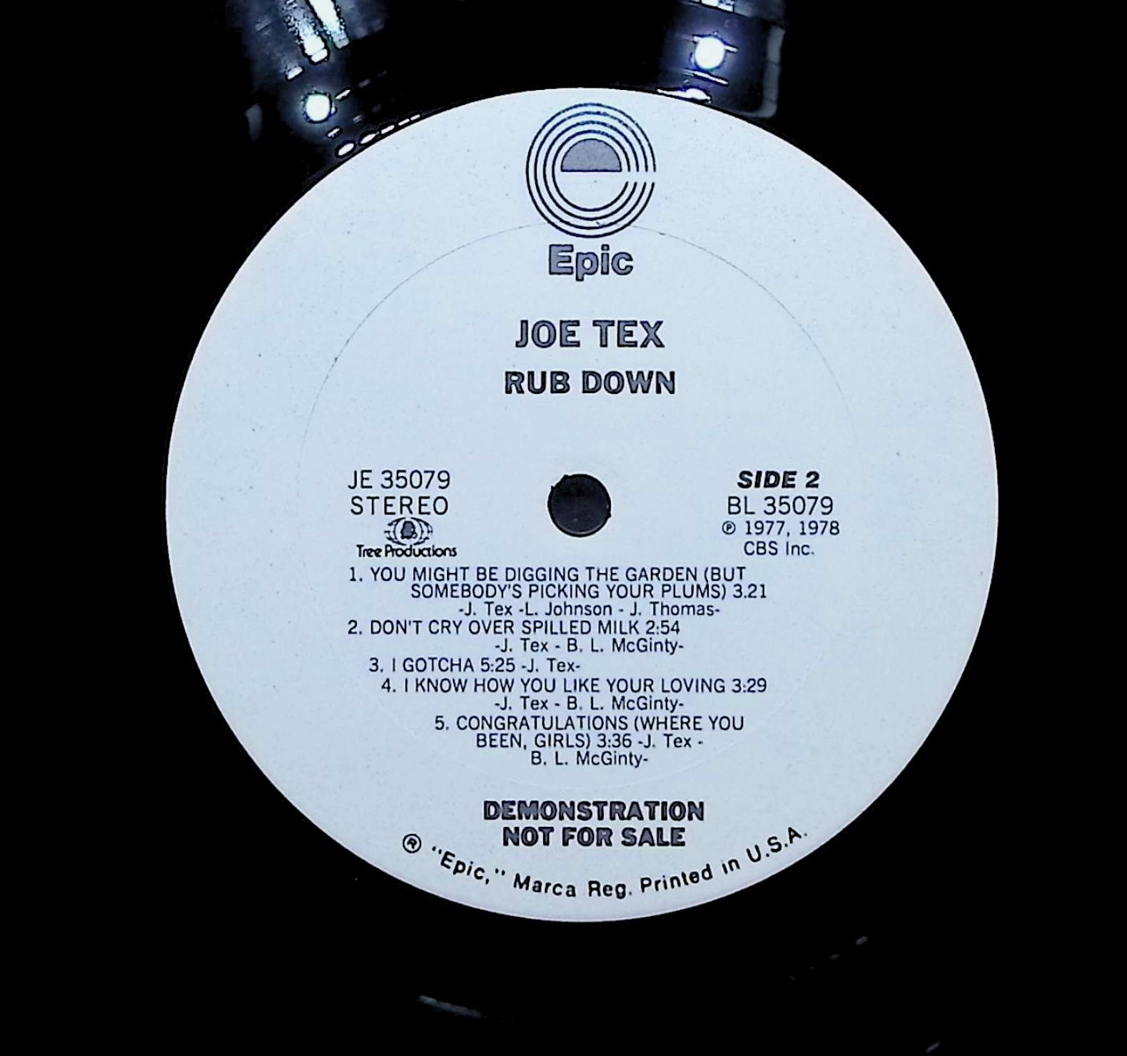 Joe Tex Rub Down 1978 LP Funk / Soul Side 1 & 2  — image 4