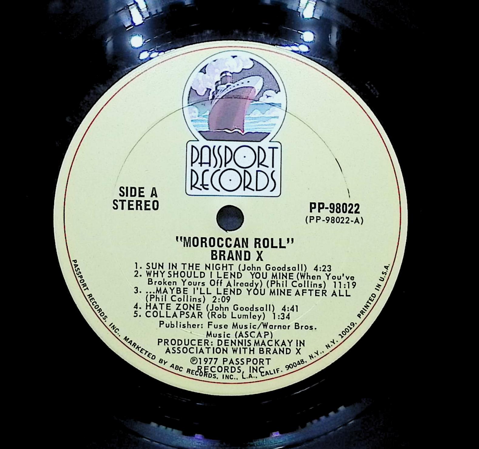 Brand X Moroccan Roll 1977 LP Jazz Side A & B — image 2