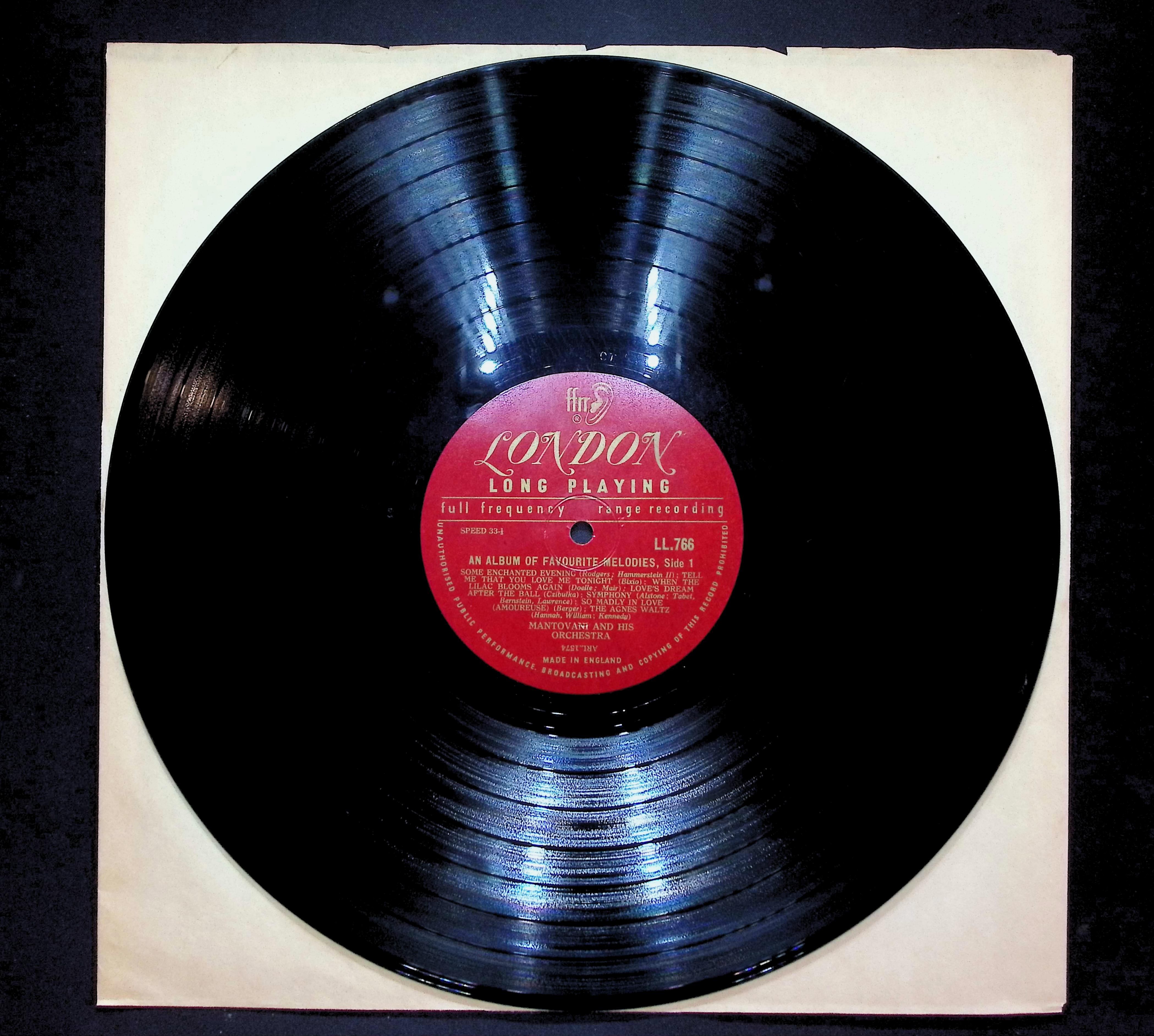 Mantovani And His Orchestra Some Enchanted Evening LP Jazz Side 1 & 2  — image 3