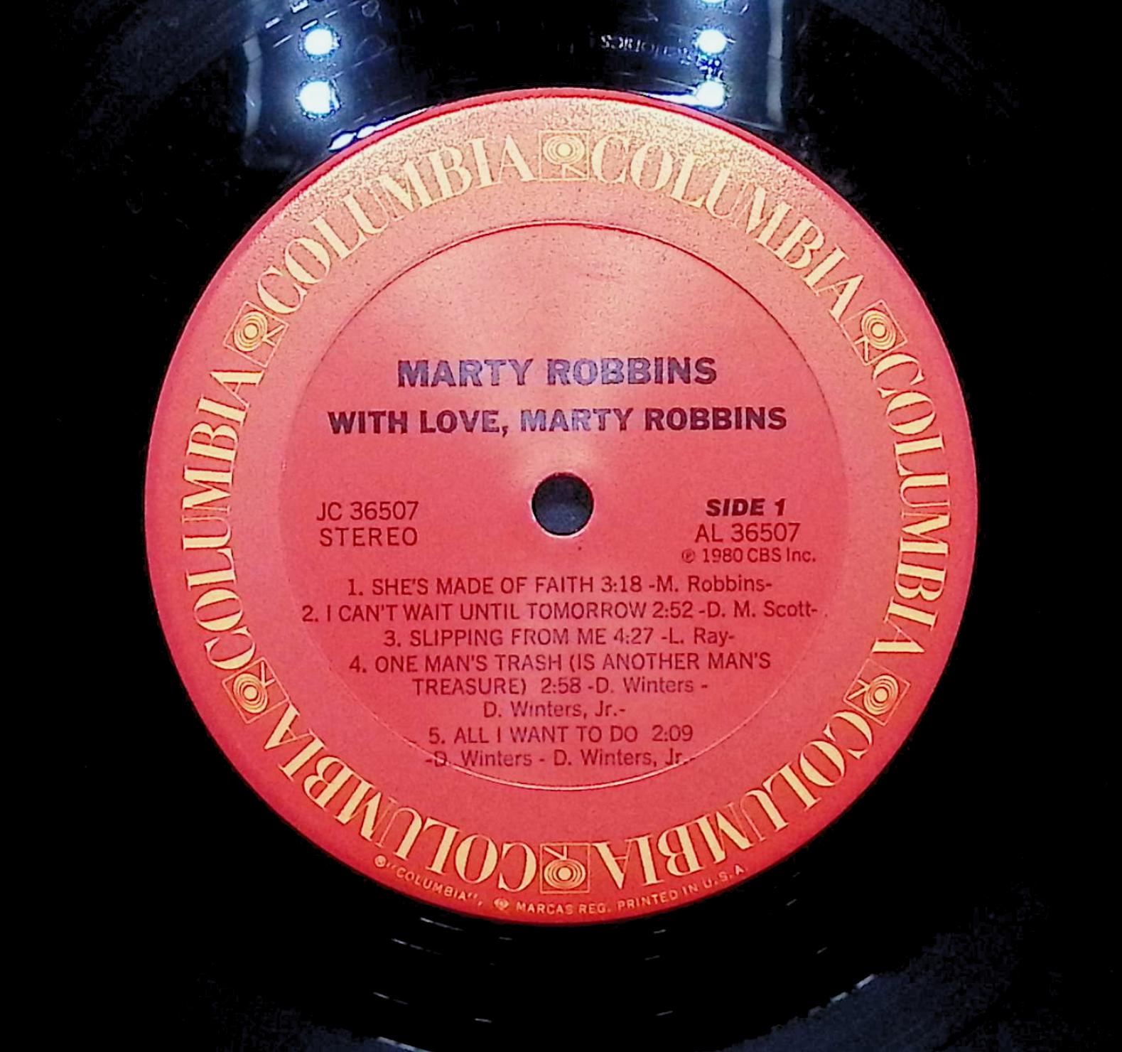 Marty Robbins With Love, Marty Robbins 1980 LP Folk, World, & Country  — image 2