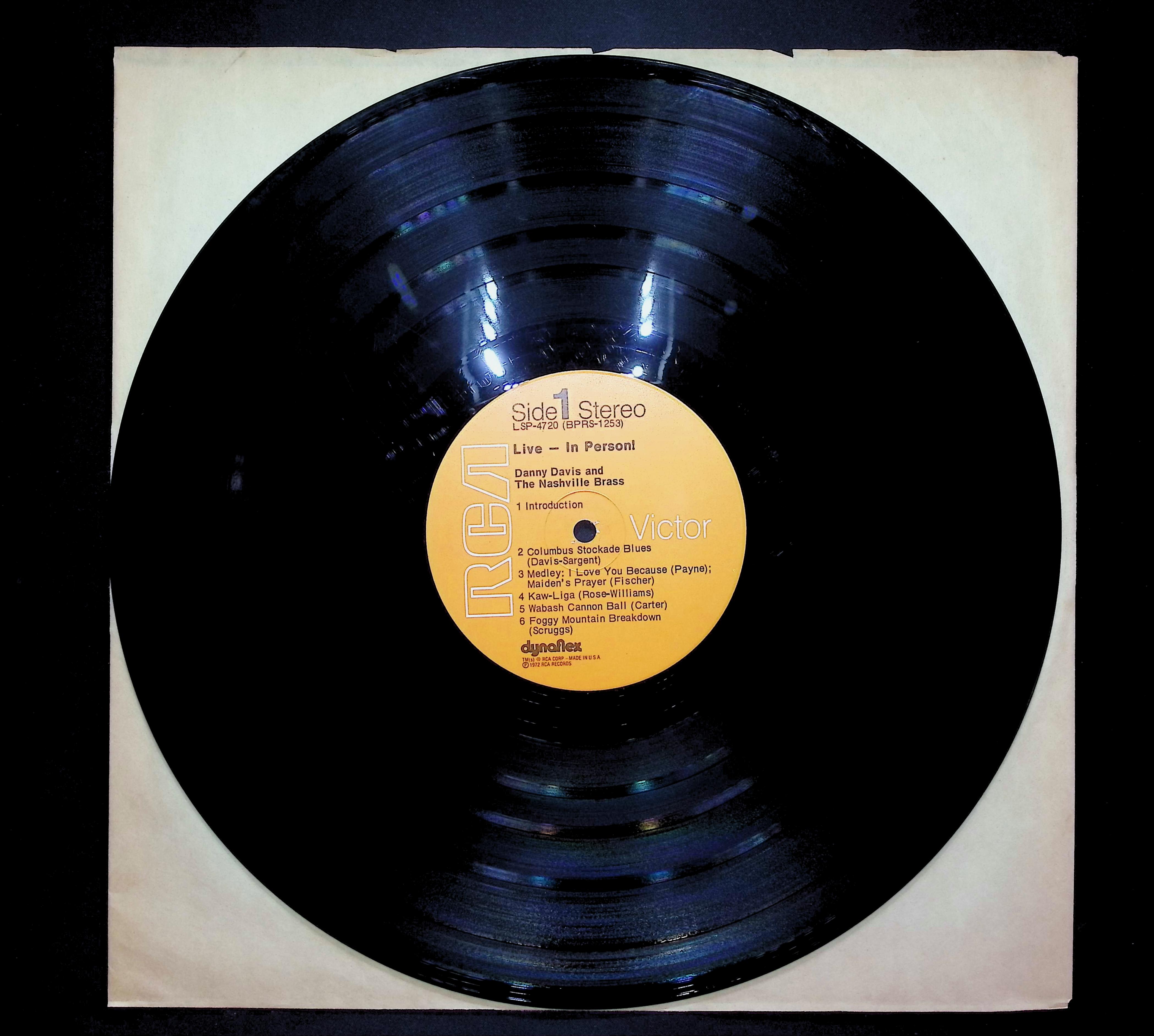 Danny Davis & The Nashville Brass Live-In Person 1972 LP Folk, World, & Country