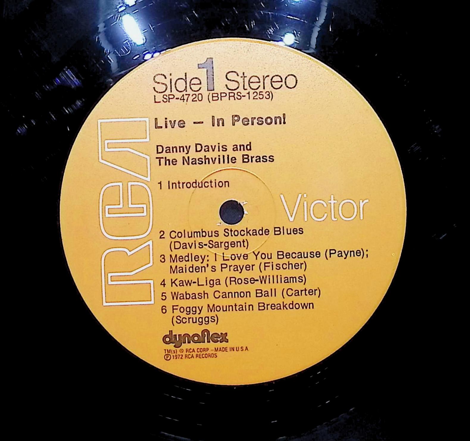 Danny Davis & The Nashville Brass Live-In Person 1972 LP Folk, World, & Country — image 2