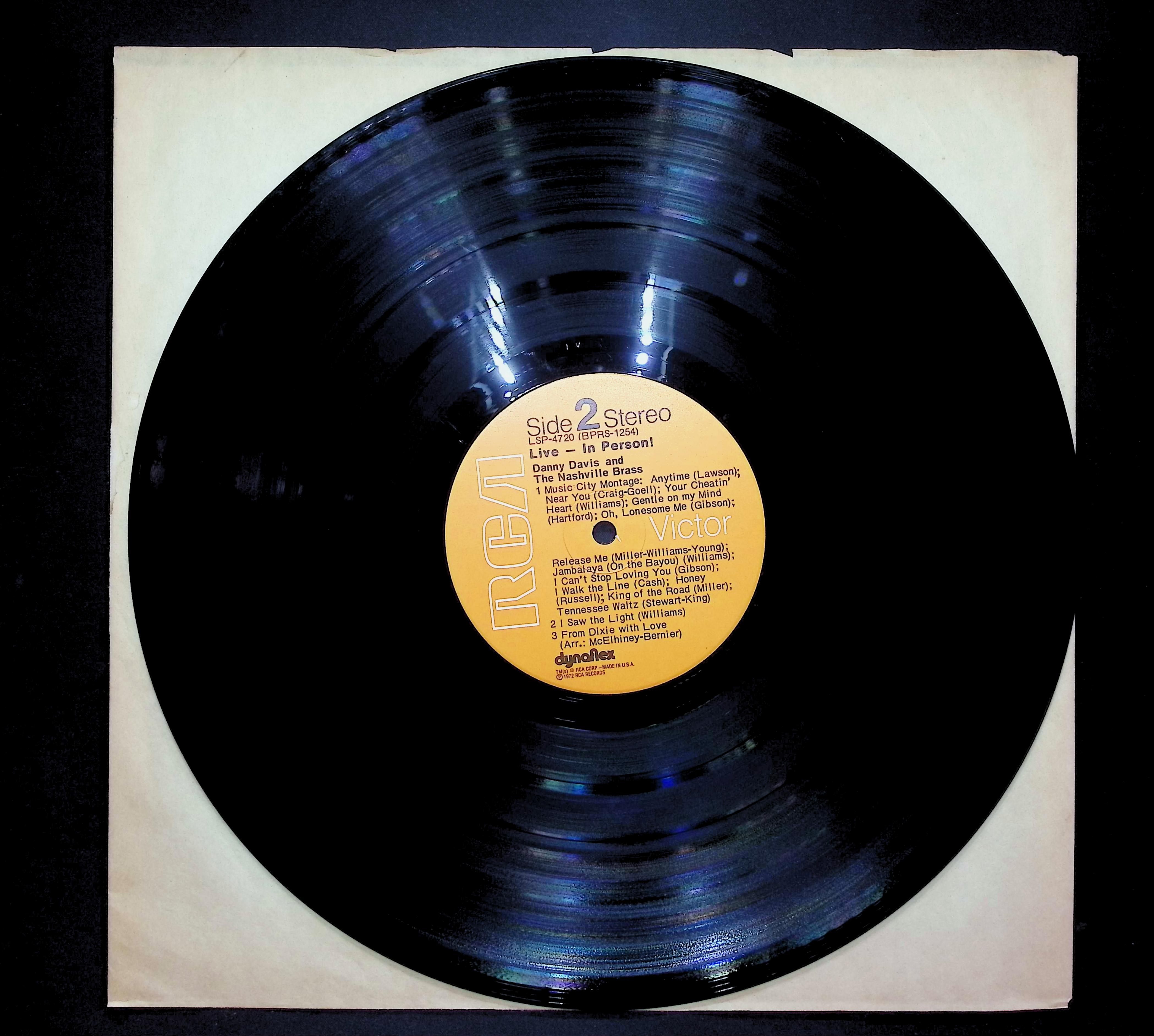 Danny Davis & The Nashville Brass Live-In Person 1972 LP Folk, World, & Country — image 3