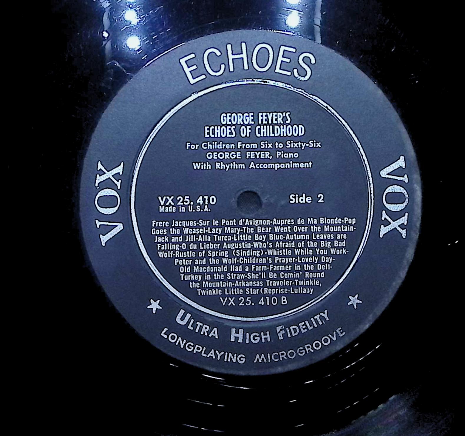 George Feyer Echoes Of Childhood 1956 LP Children's Side 1 & 2 — image 4