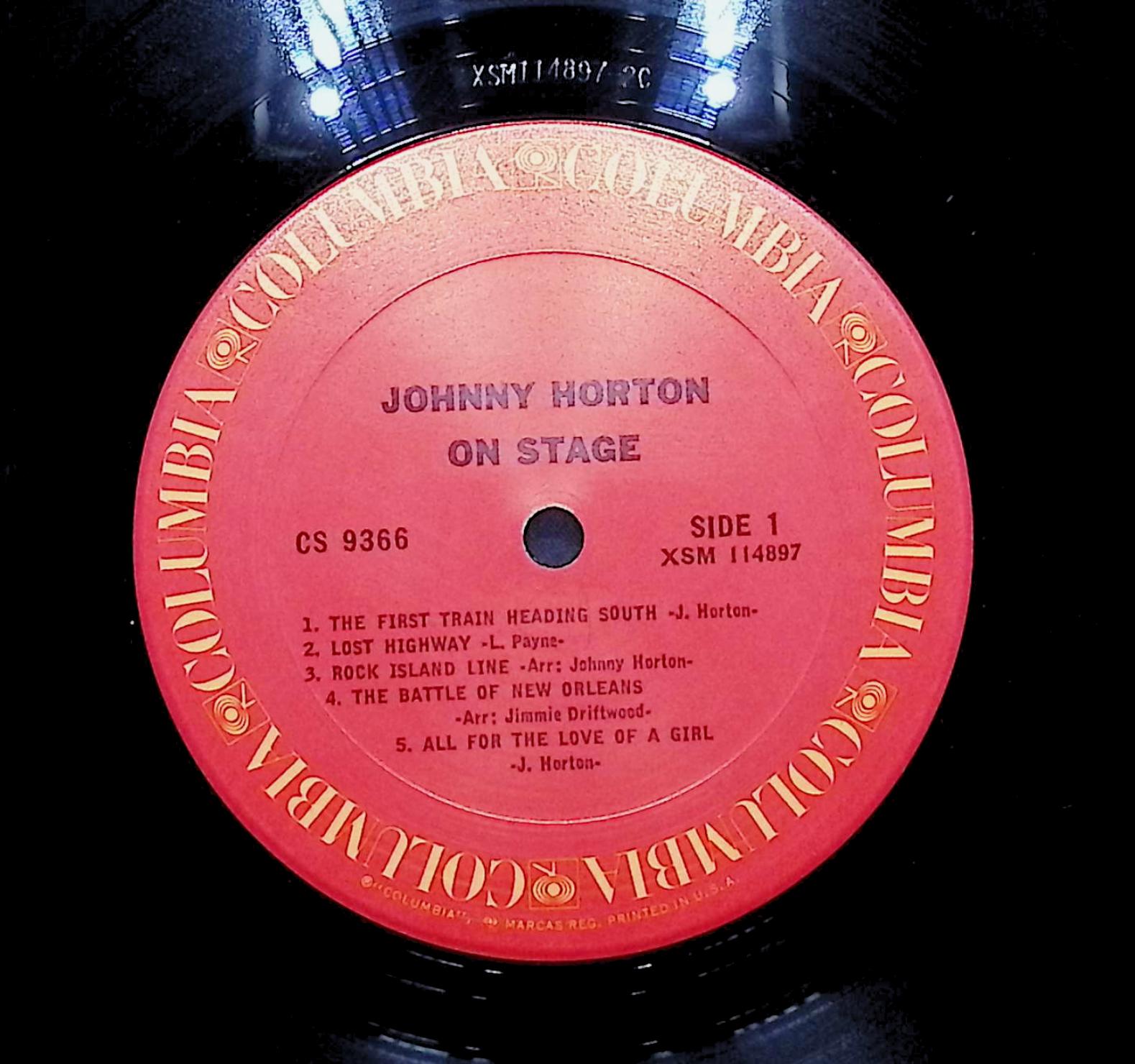 Johnny Horton On Stage 1966 LP Folk, World, & Country Side 1 & 2 — image 2