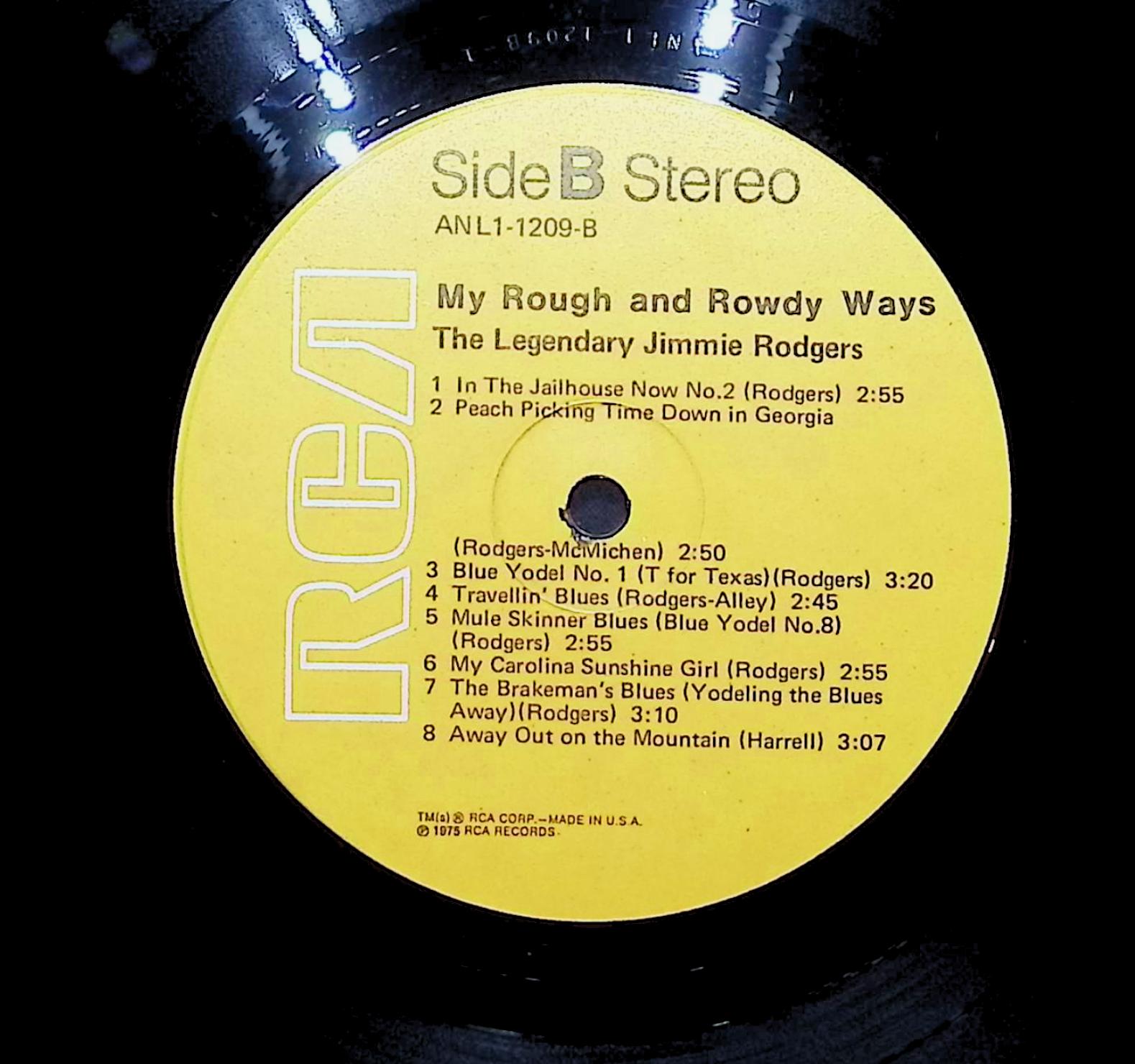 Jimmie Rodgers My Rough And Rowdy Ways (The Legendary Jimmie Rodgers) 1976 LP  — image 2