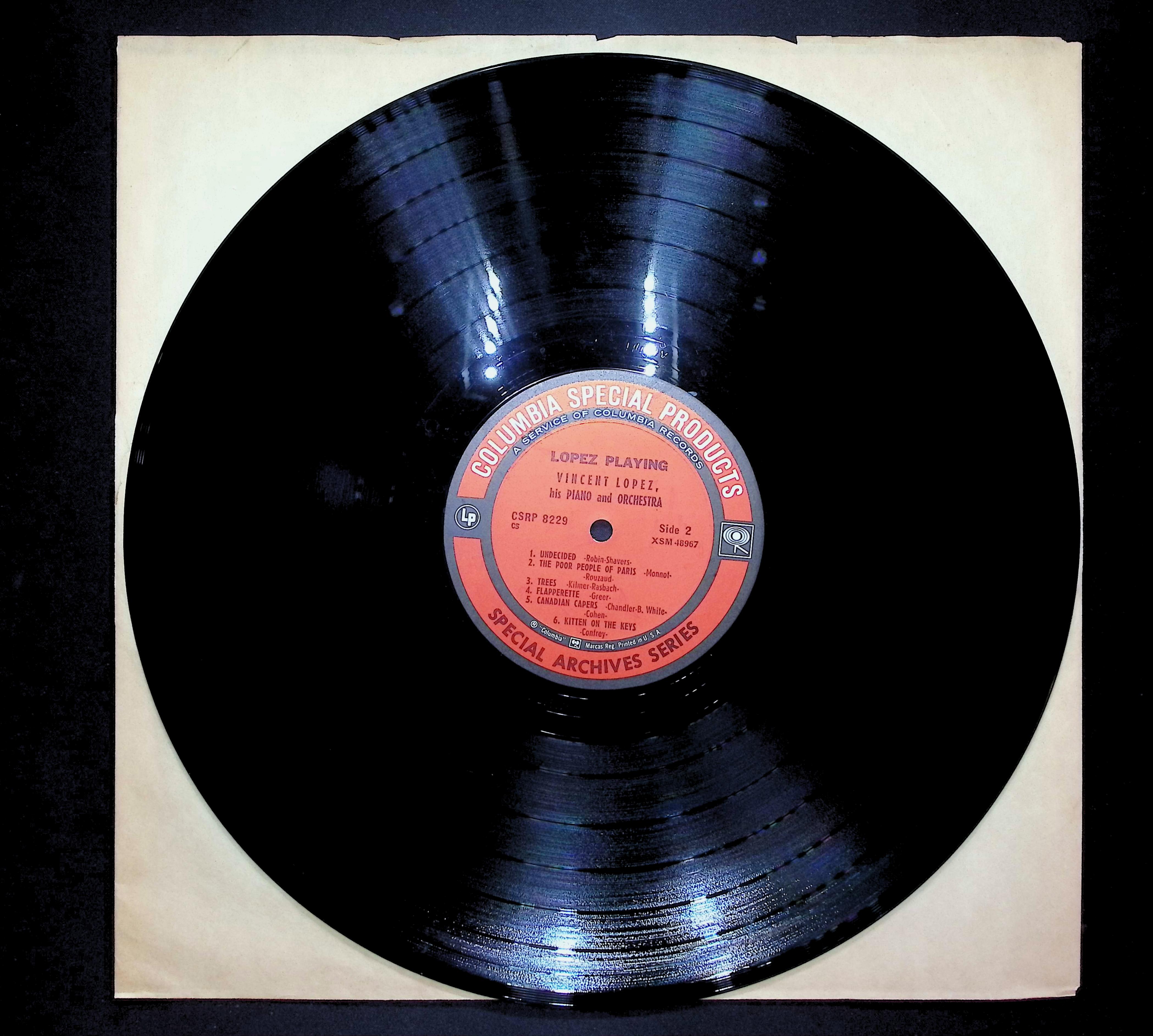 Vincent Lopez And His Orchestra Lopez Playing LP Jazz Side 1 & Side 2