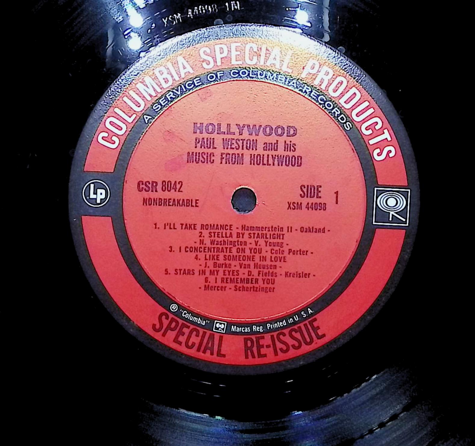 Paul Weston And His Orchestra Hollywood LP Jazz Side 1 & 2 — image 4