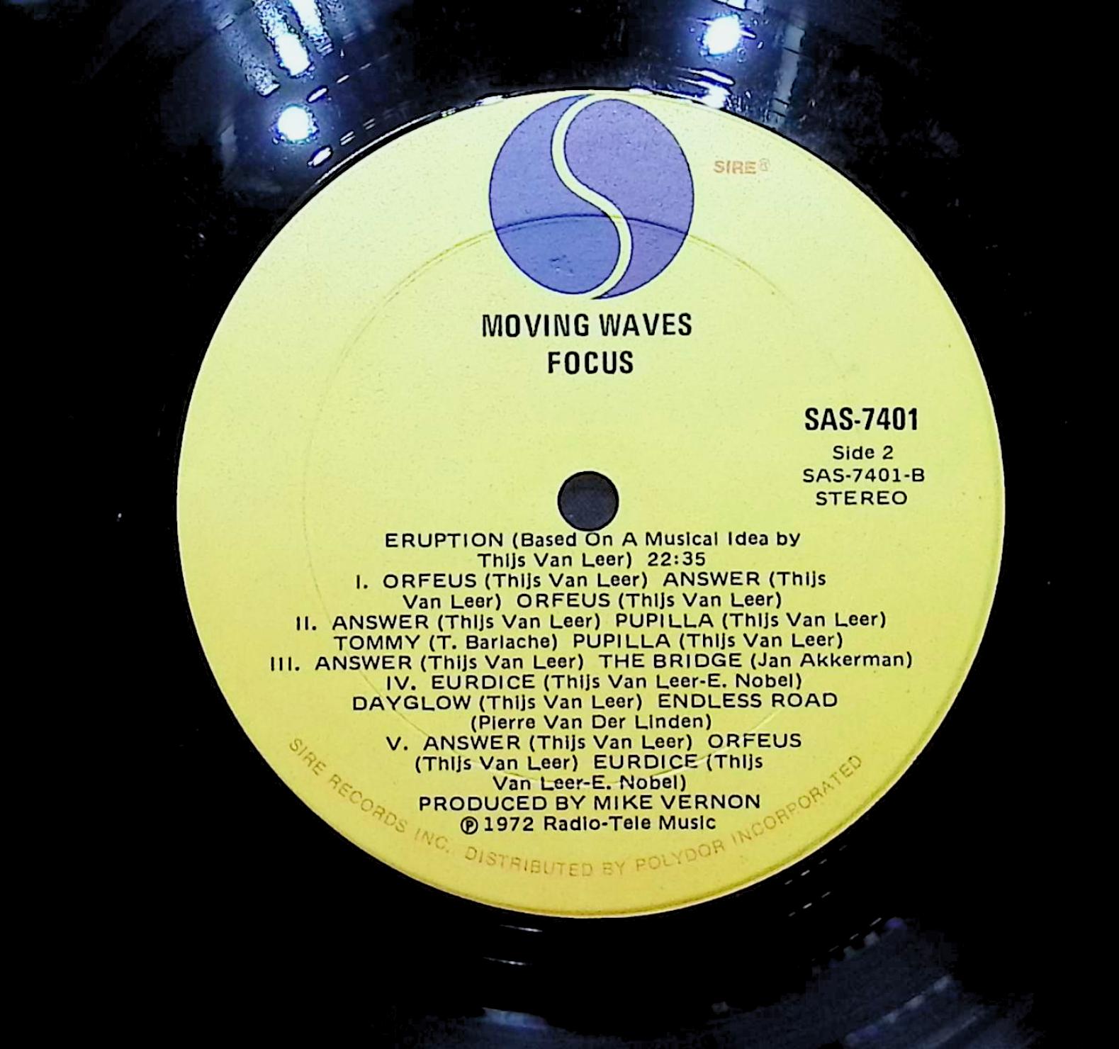 Focus (2) Moving Waves 1972 LP Rock Side 1 & 2 — image 4