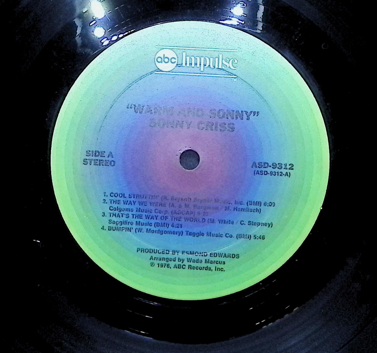 Sonny Criss Warm & Sonny 1976 LP Jazz Sides A & B  — image 2