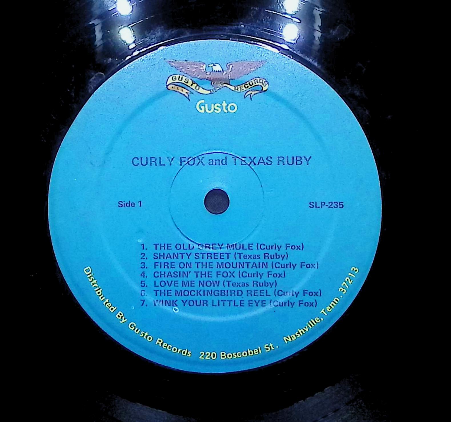 Various Artists Curly Fox And Texas Ruby 1963 LP Folk, World, & Country  — image 2