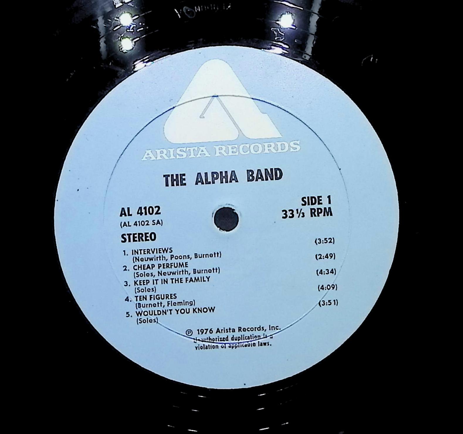 The Alpha Band 1976 LP Rock Side 1 & 2  — image 2