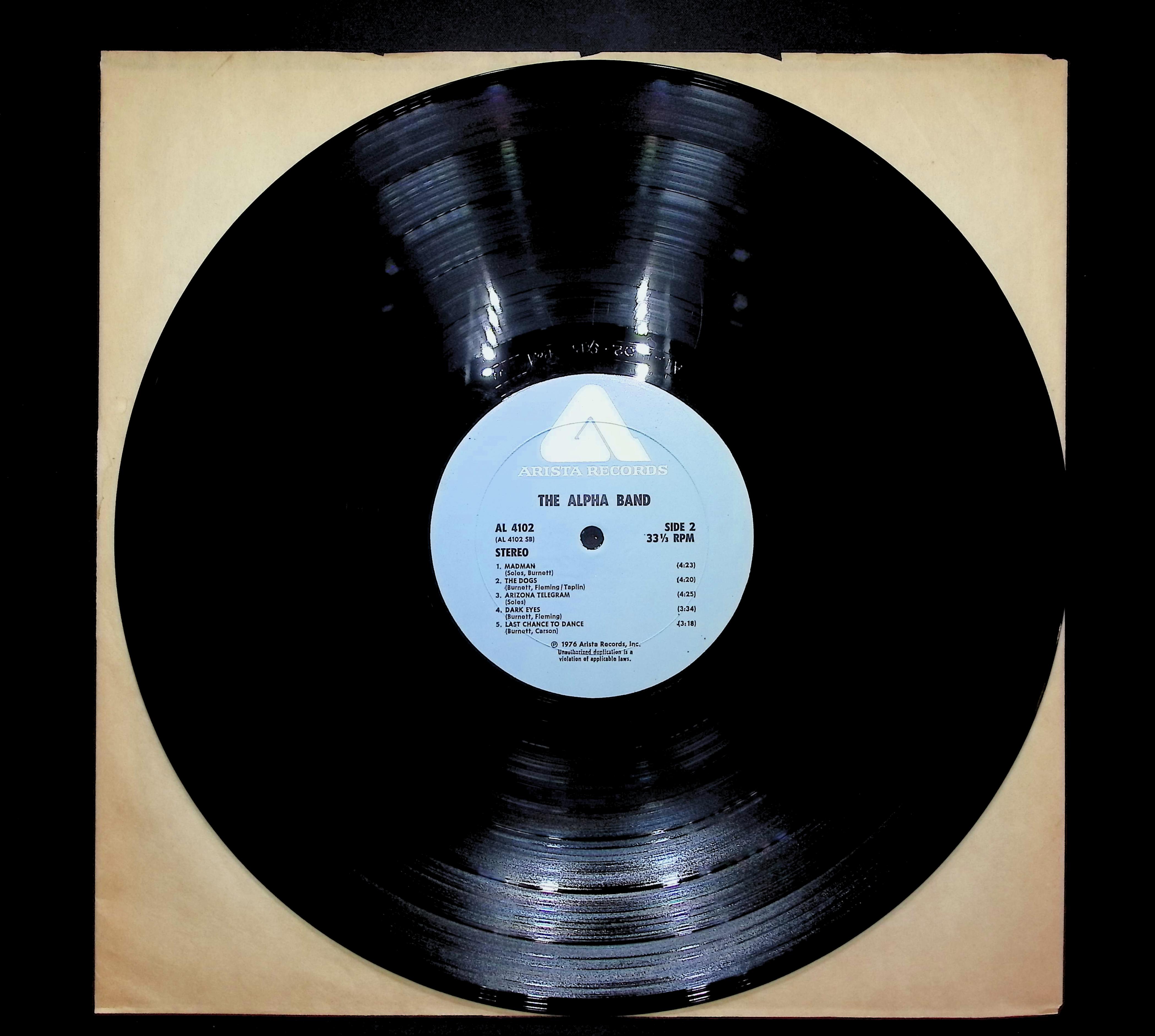 The Alpha Band 1976 LP Rock Side 1 & 2  — image 3