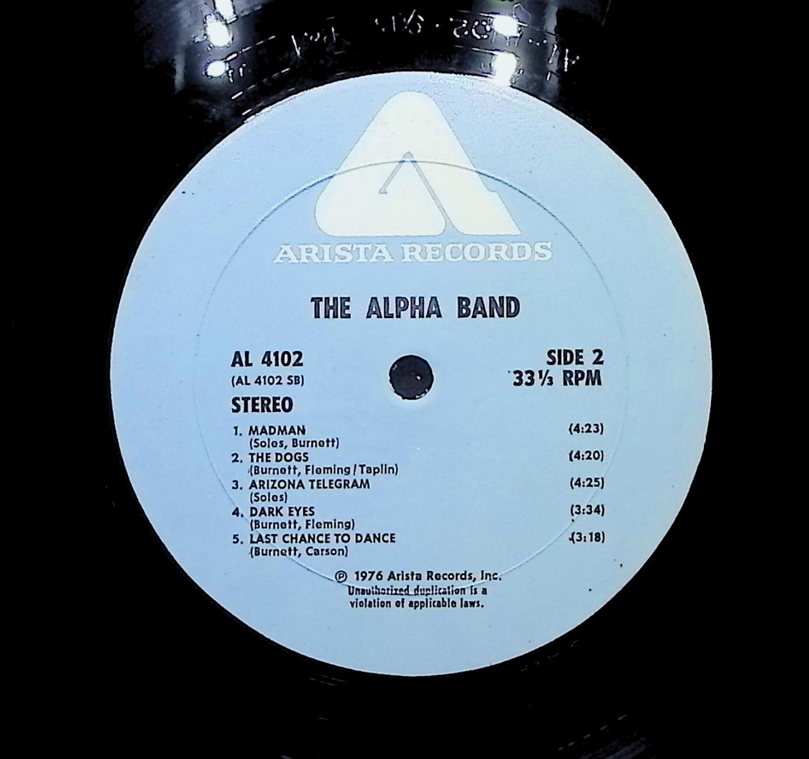 The Alpha Band 1976 LP Rock Side 1 & 2  — image 4