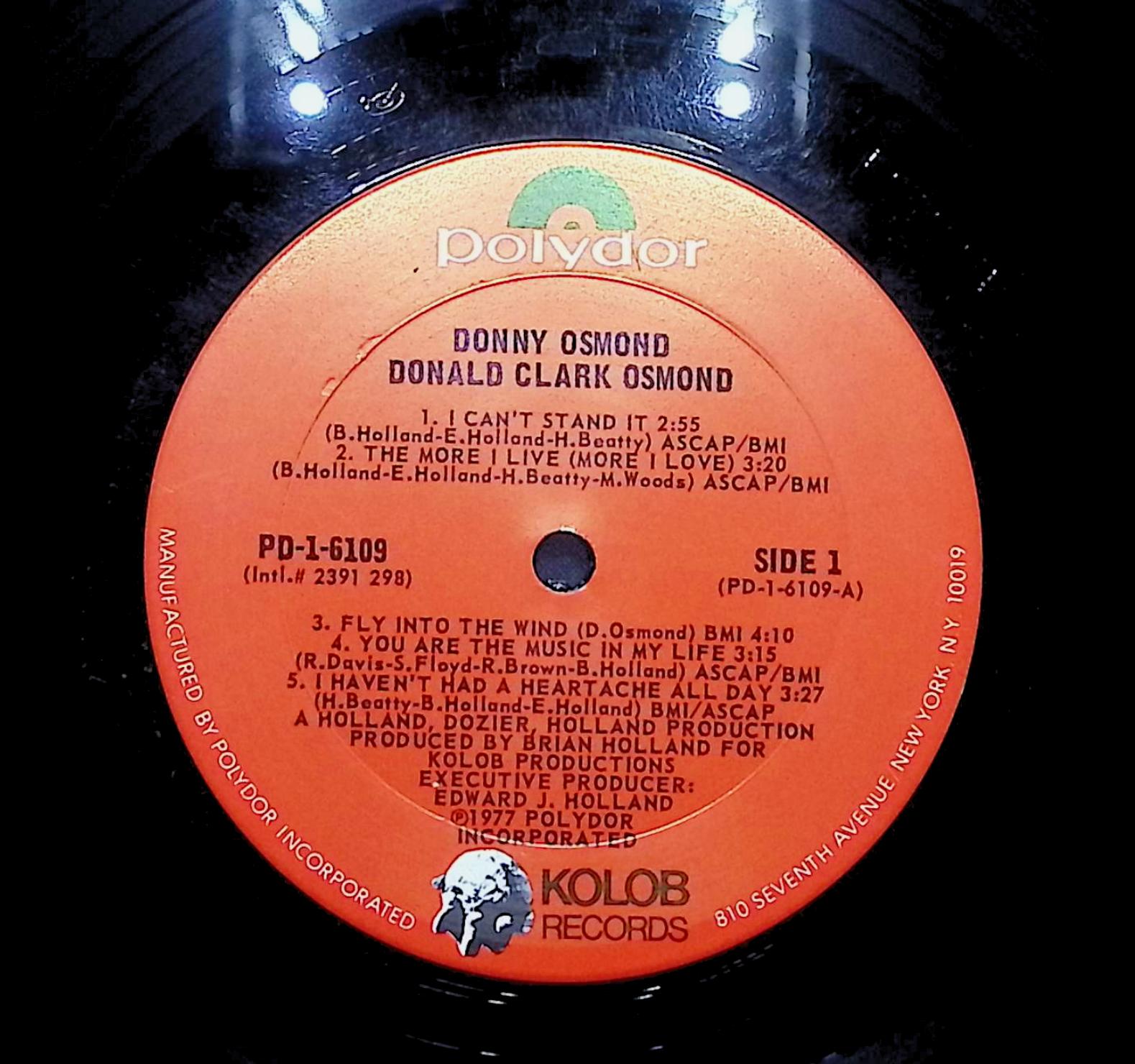 Donald Clark Osmond 1977 LP Rock Side 1 & 2  — image 2