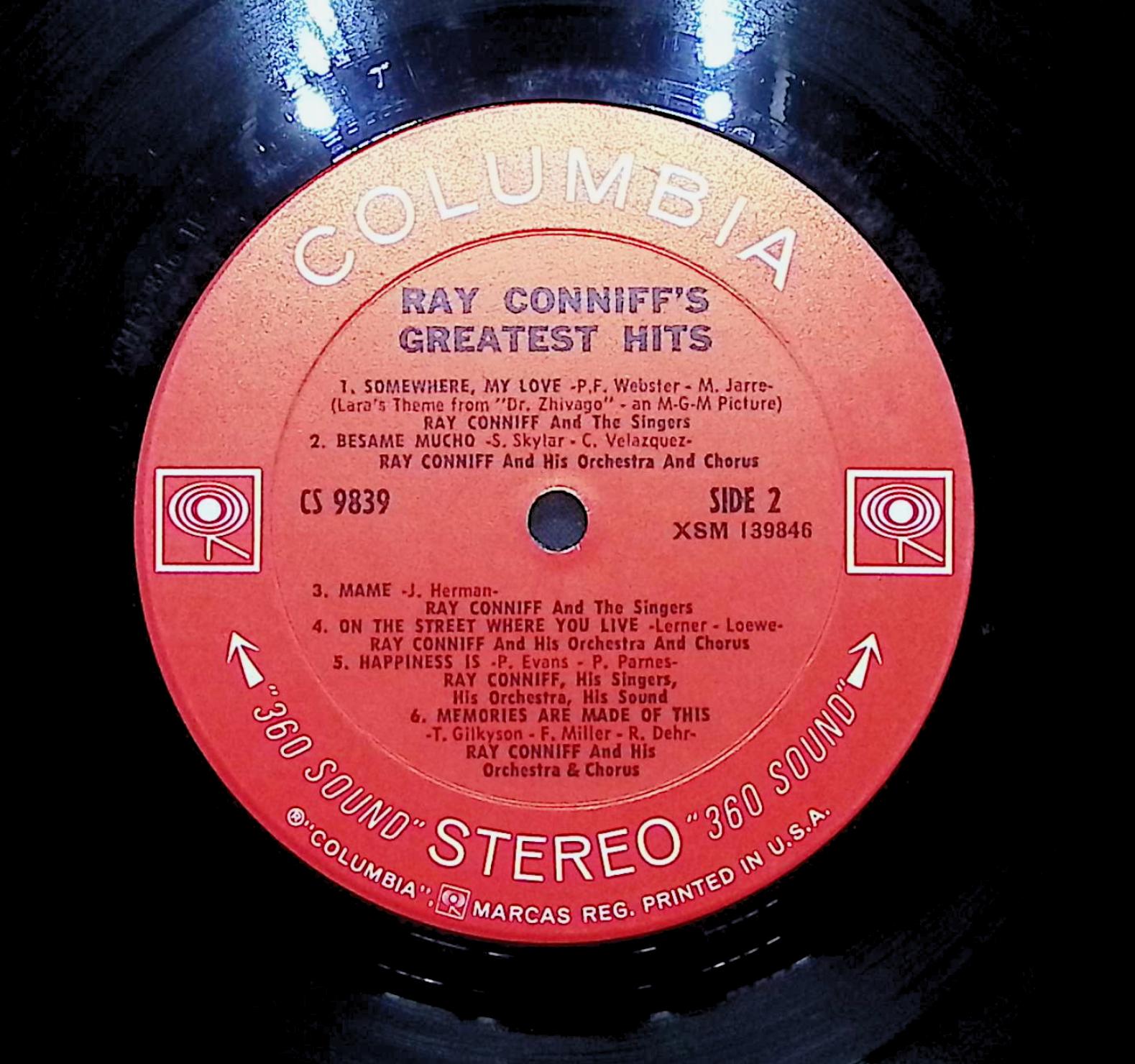 Ray Conniff Ray Conniff's Greatest Hits 1968 LP Jazz Side 1 & 2 1968 LP Jazz — image 2