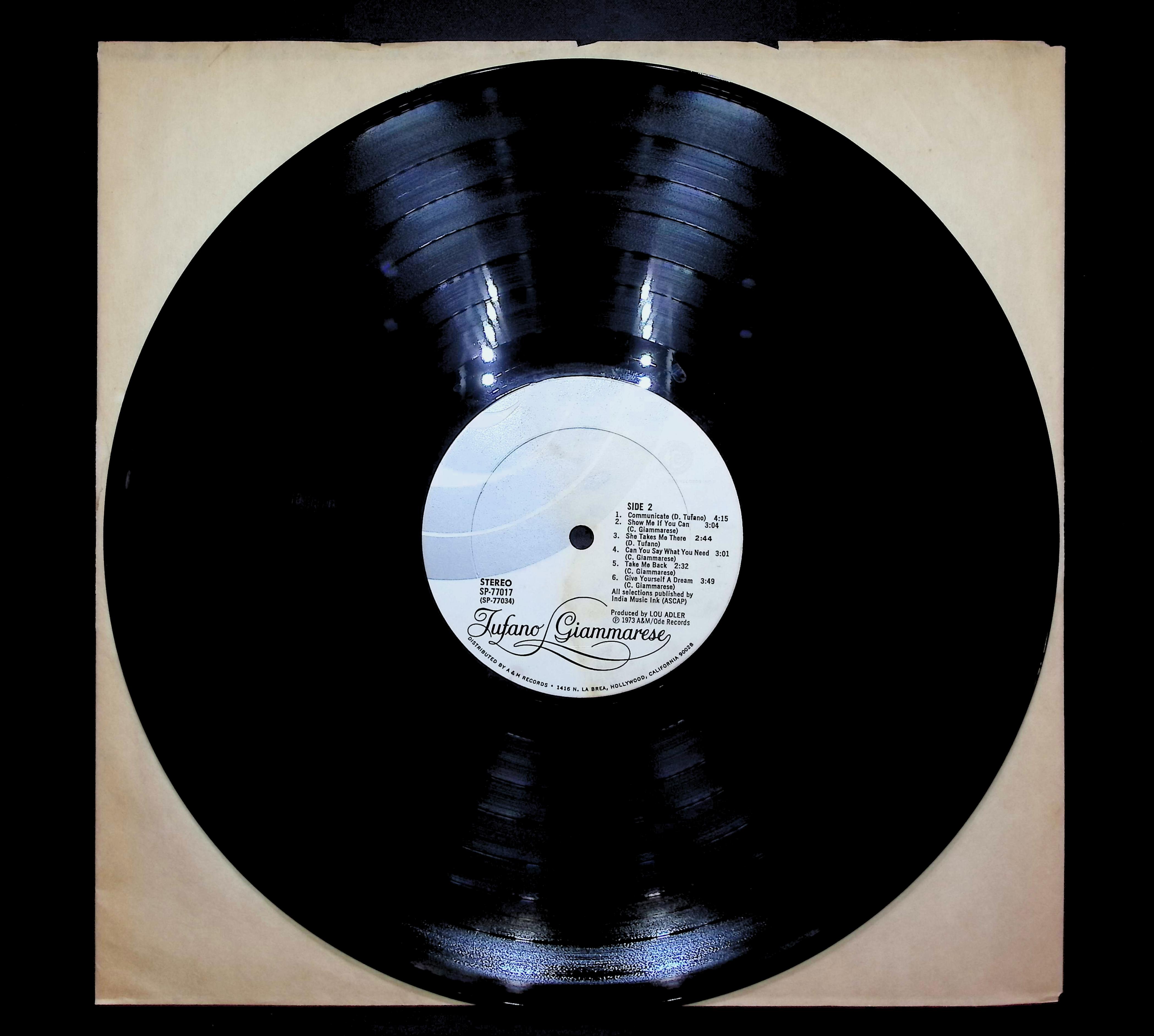 Dennis Tufano - Carl Giammarese Tufano-Giammarese 1973 LP Rock Side 1 & 2  — image 3