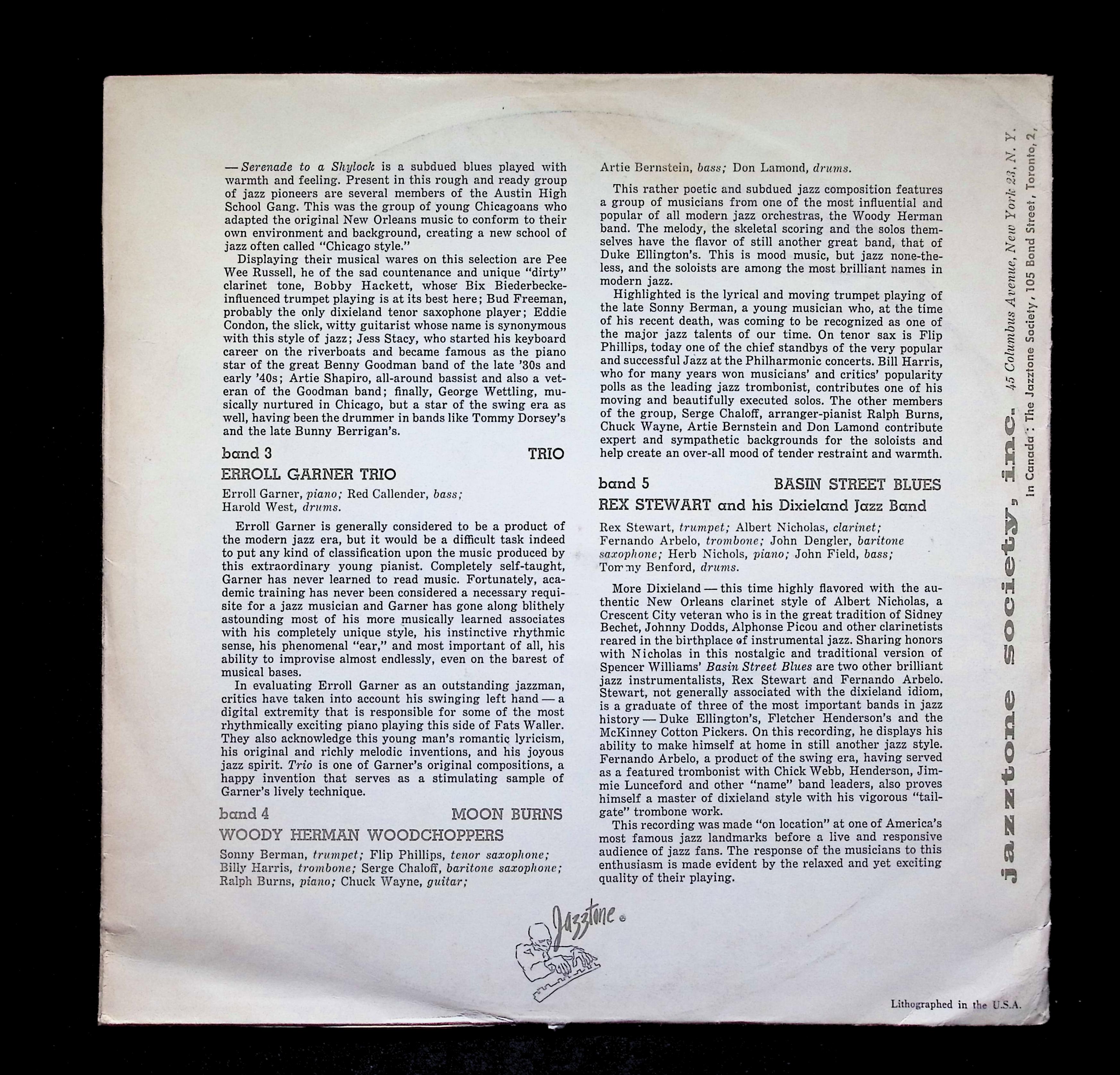 Various Jazz Sampler 10" LP 1955 J-SPEC-100 Jazz — image 2