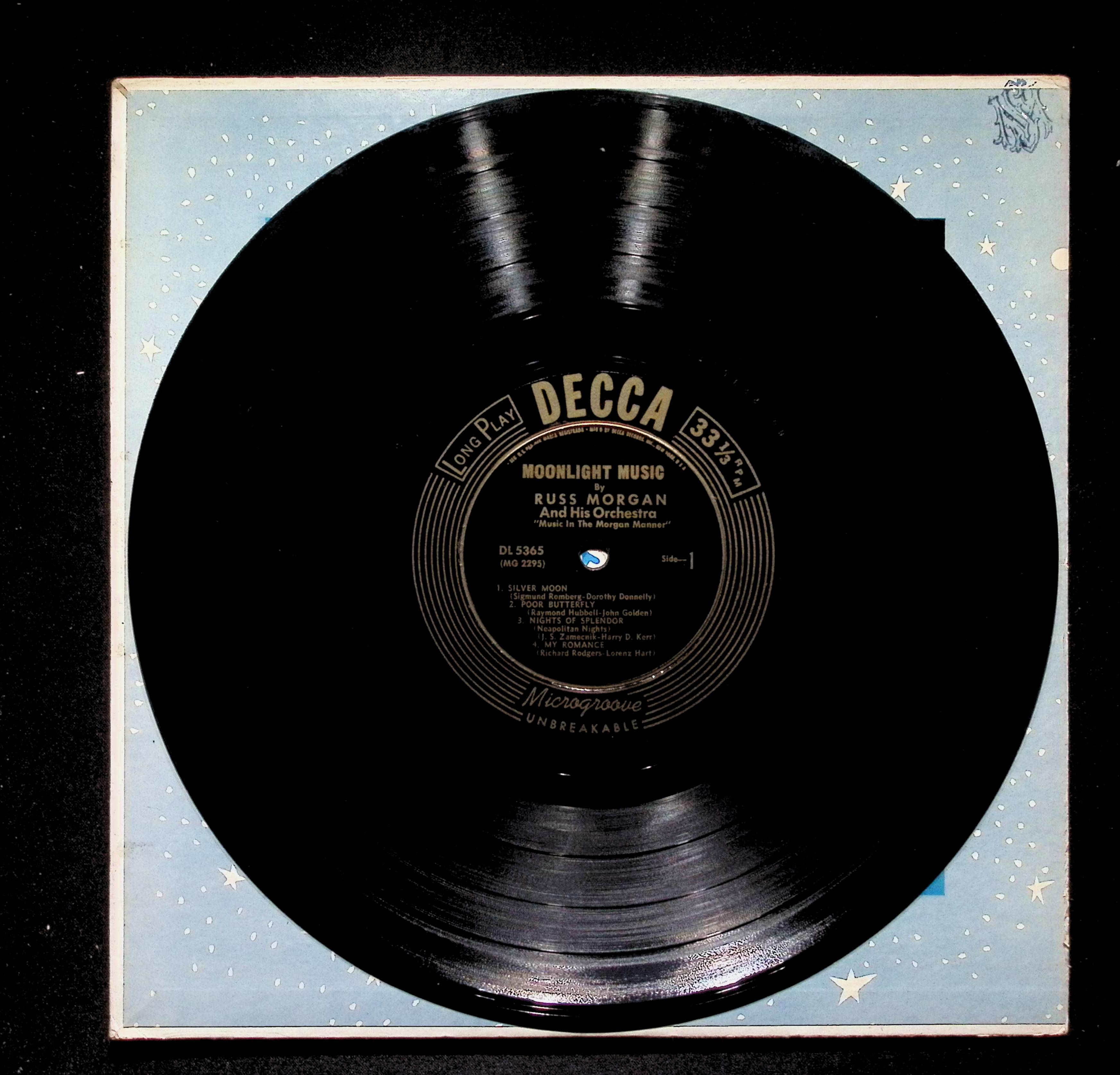 Russ Morgan And His Orchestra Moonlight Music 10" LP 1951 DL 5365 Jazz — image 3